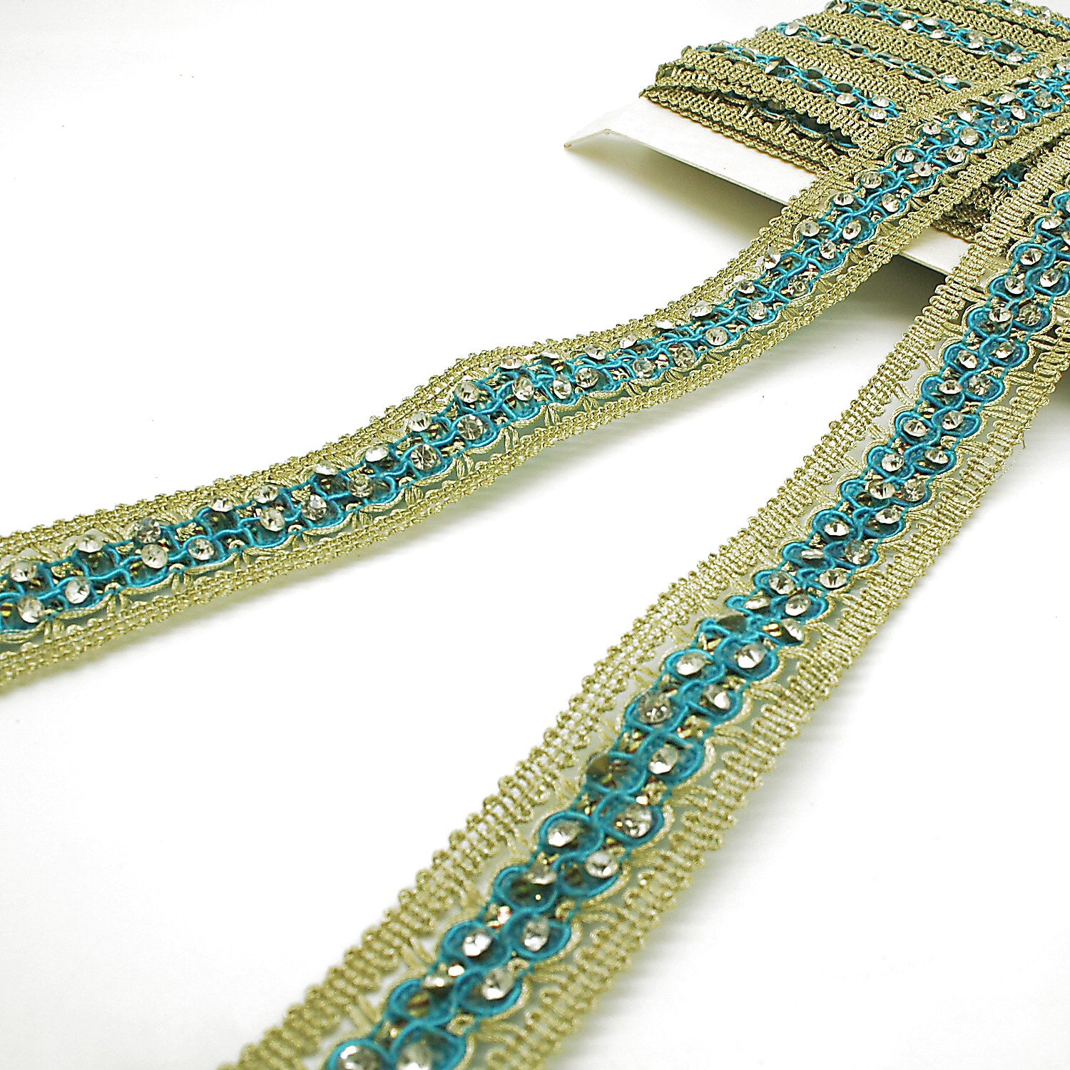 TURQUOISE GOLD STONE TRIM - sarahi.NYC