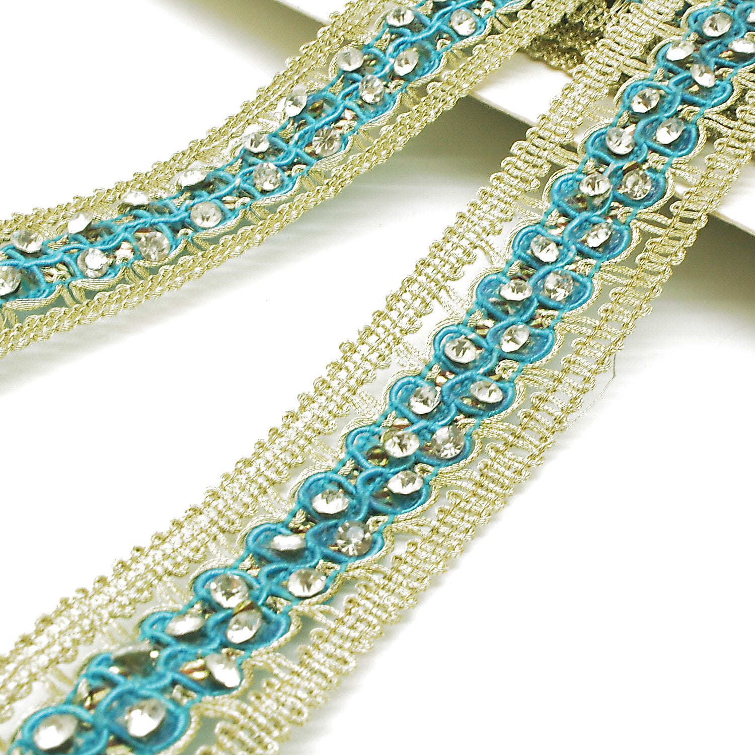 TURQUOISE GOLD STONE TRIM - sarahi.NYC