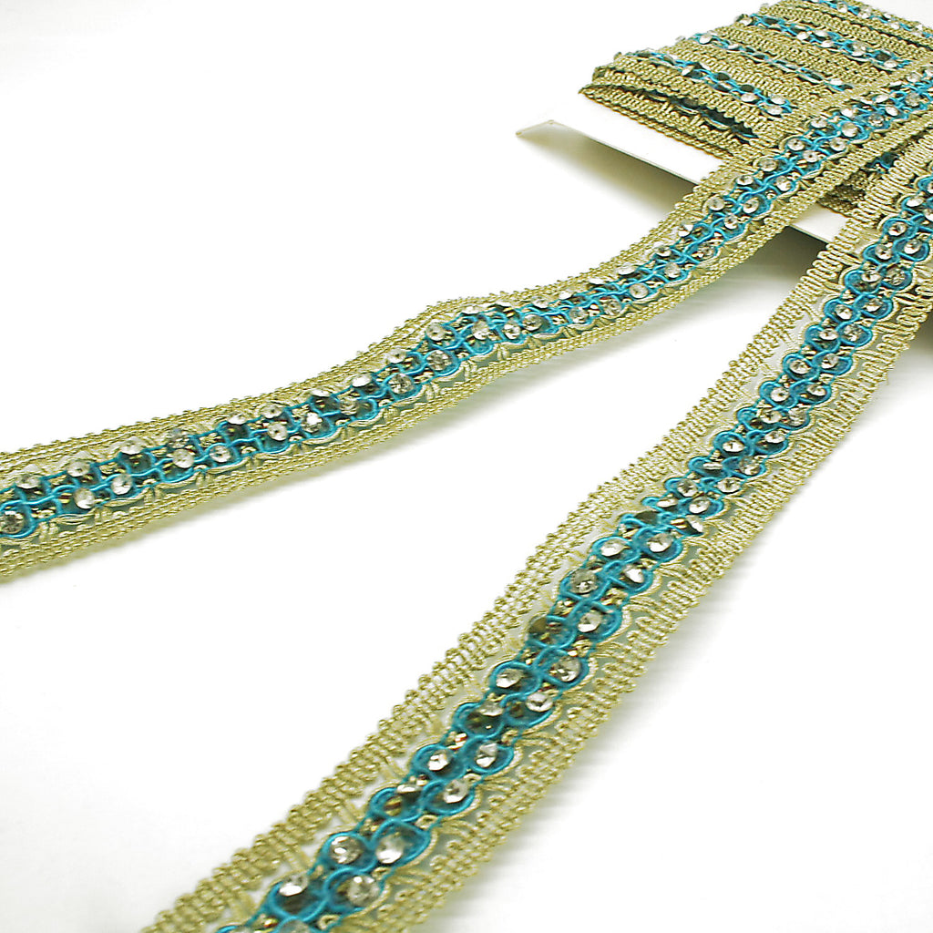 TURQUOISE GOLD STONE TRIM - sarahi.NYC