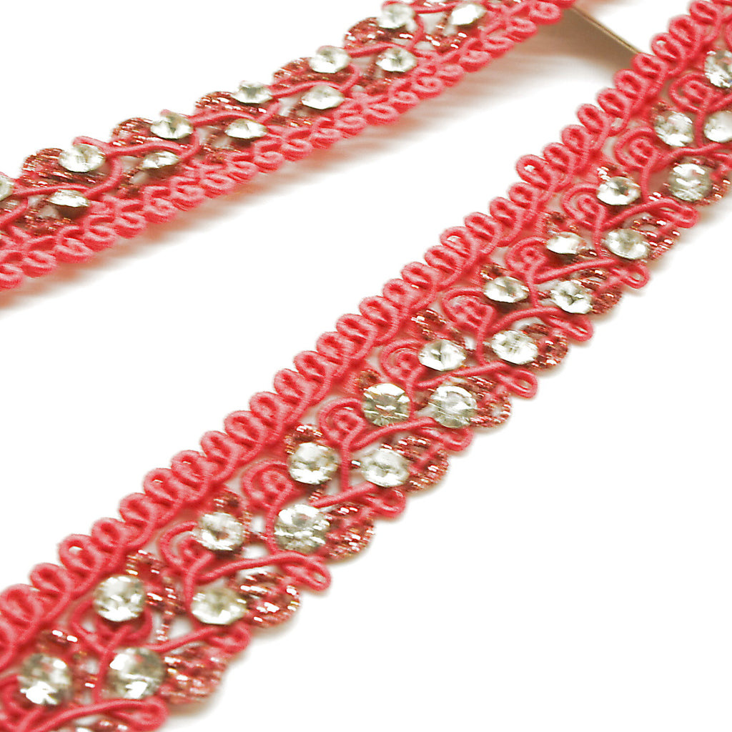 PINK CRYSTAL RHINESTONE TRIM - sarahi.NYC