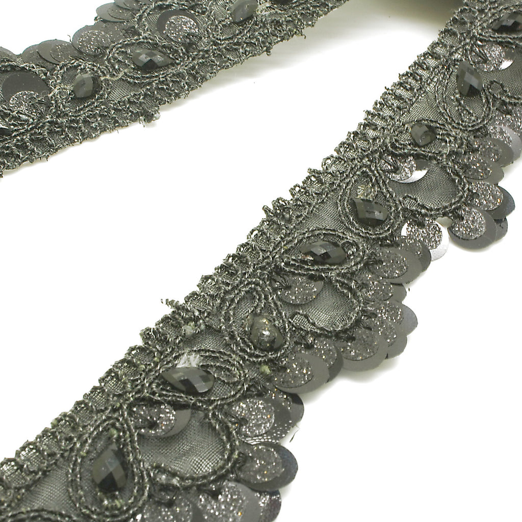BLACK CRHINESTONE TRIM - sarahi.NYC