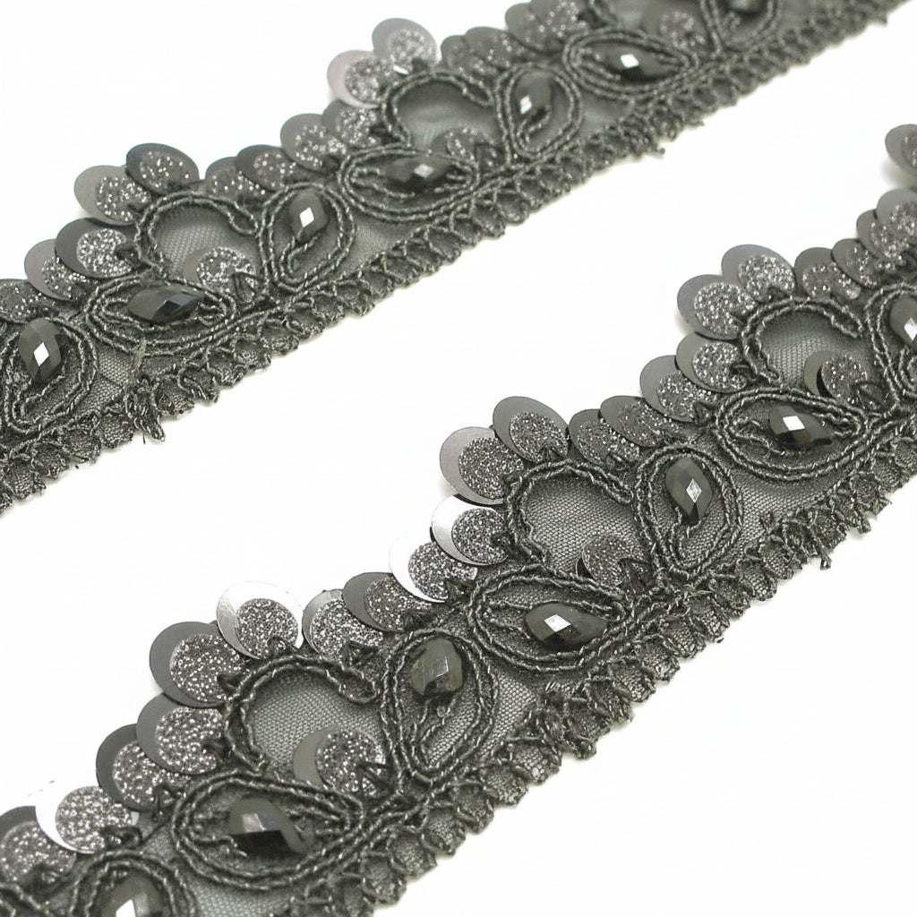 BLACK CRHINESTONE TRIM - sarahi.NYC