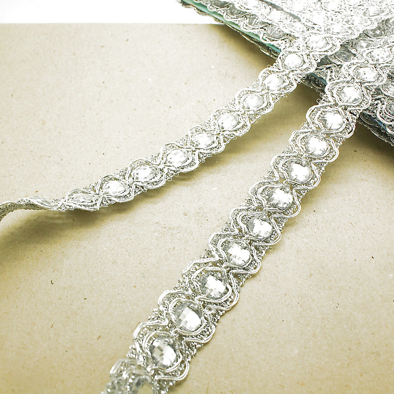 SILVER RHINESTONE TRIM - sarahi.NYC