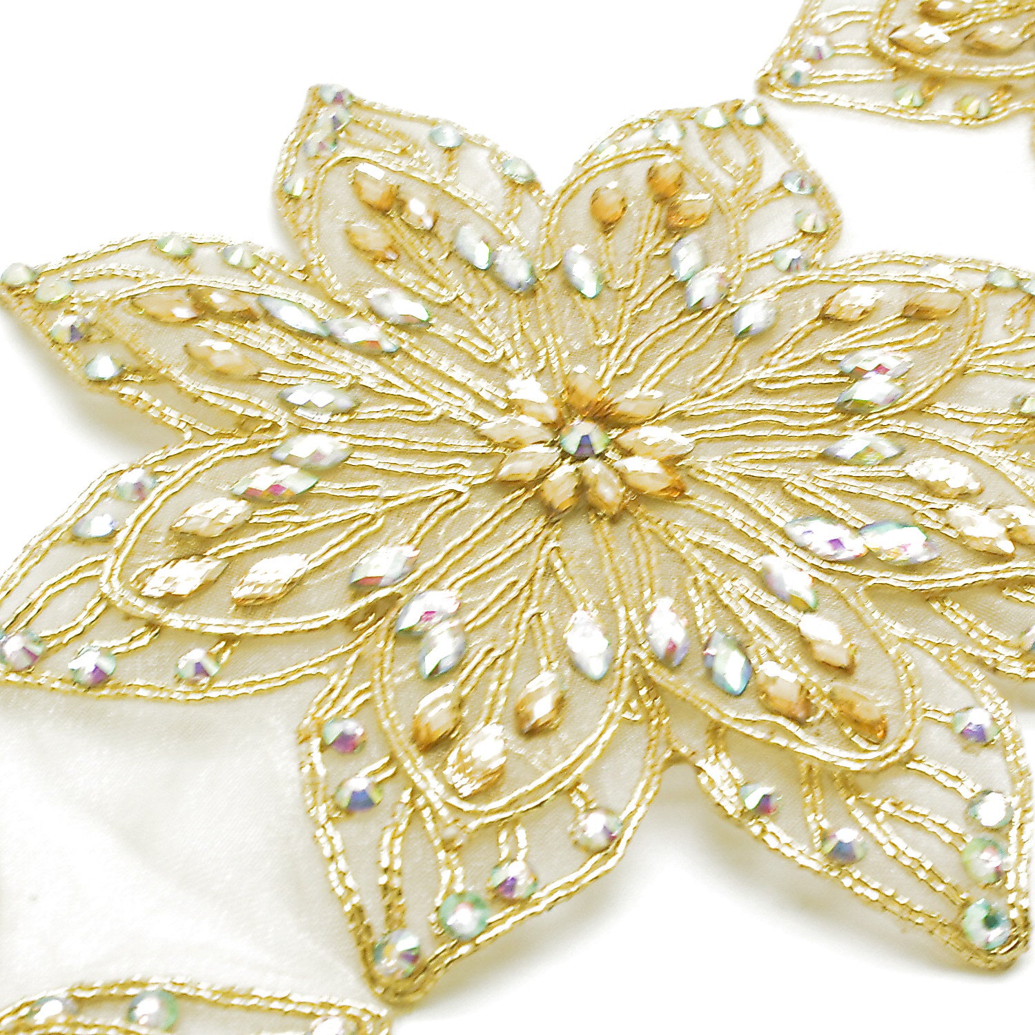 GOLD RHINESTONE FLOWER TRIM - SARAHI.NYC