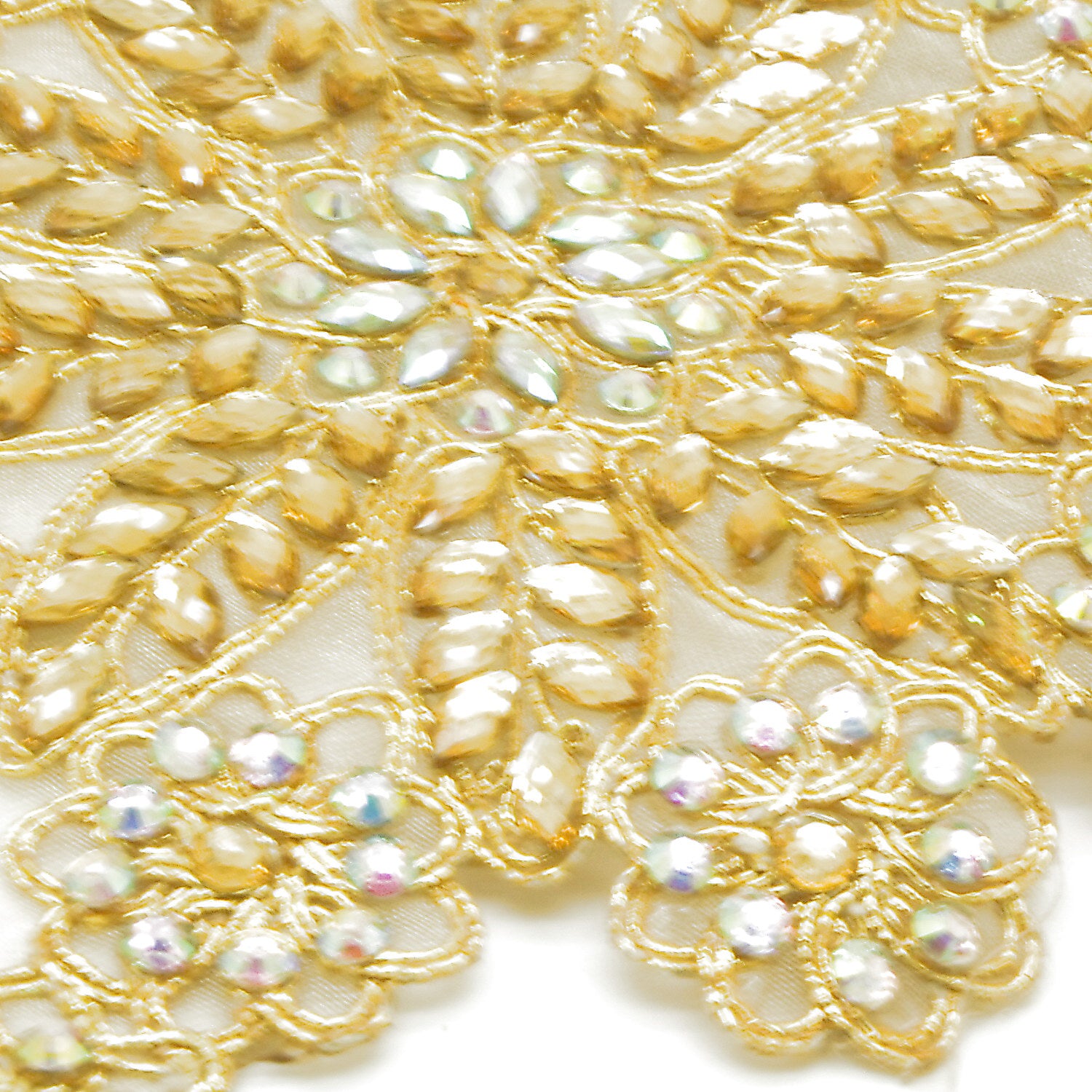 GOLD RHINESTONE FLOWER TRIM - SARAHI.NYC