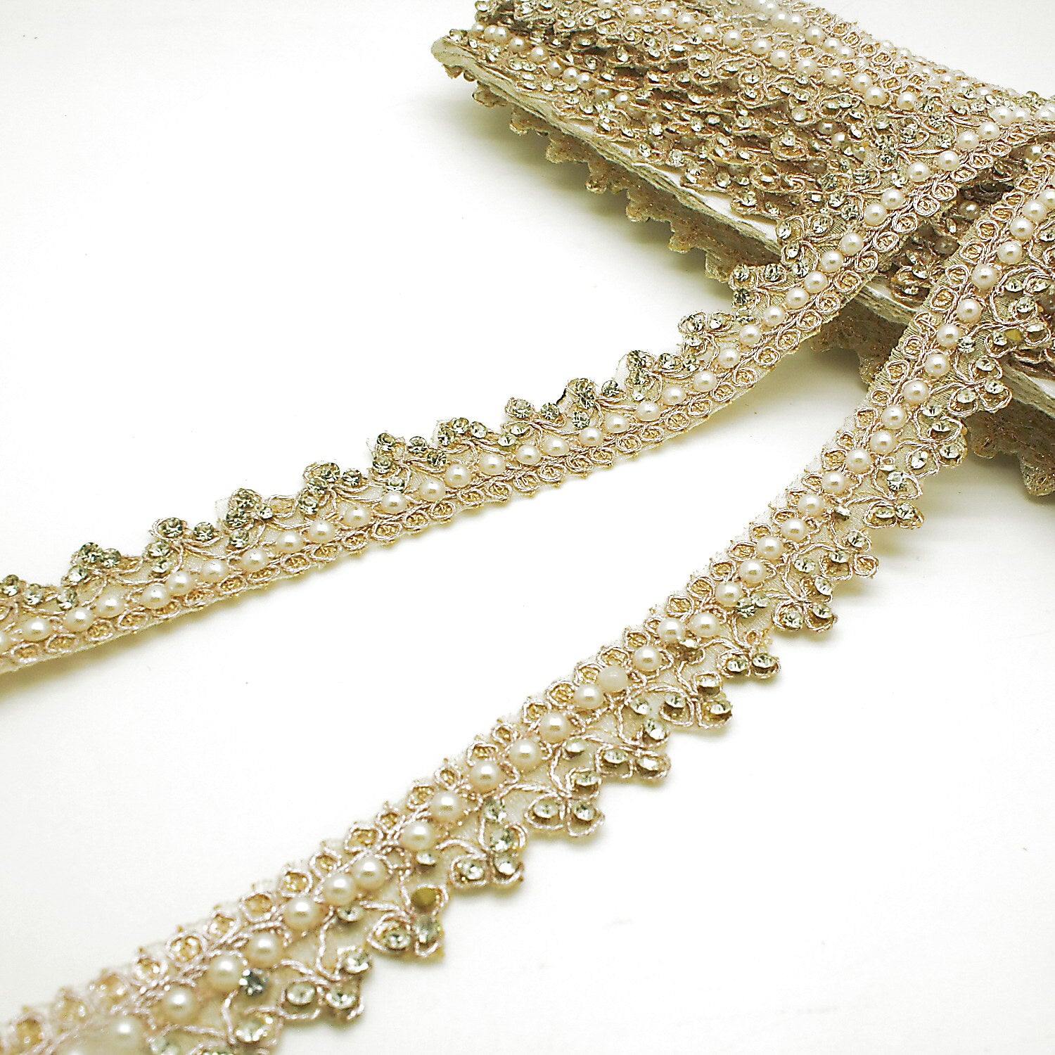 GOLD PEARL STONE TRIM - sarahi.NYC
