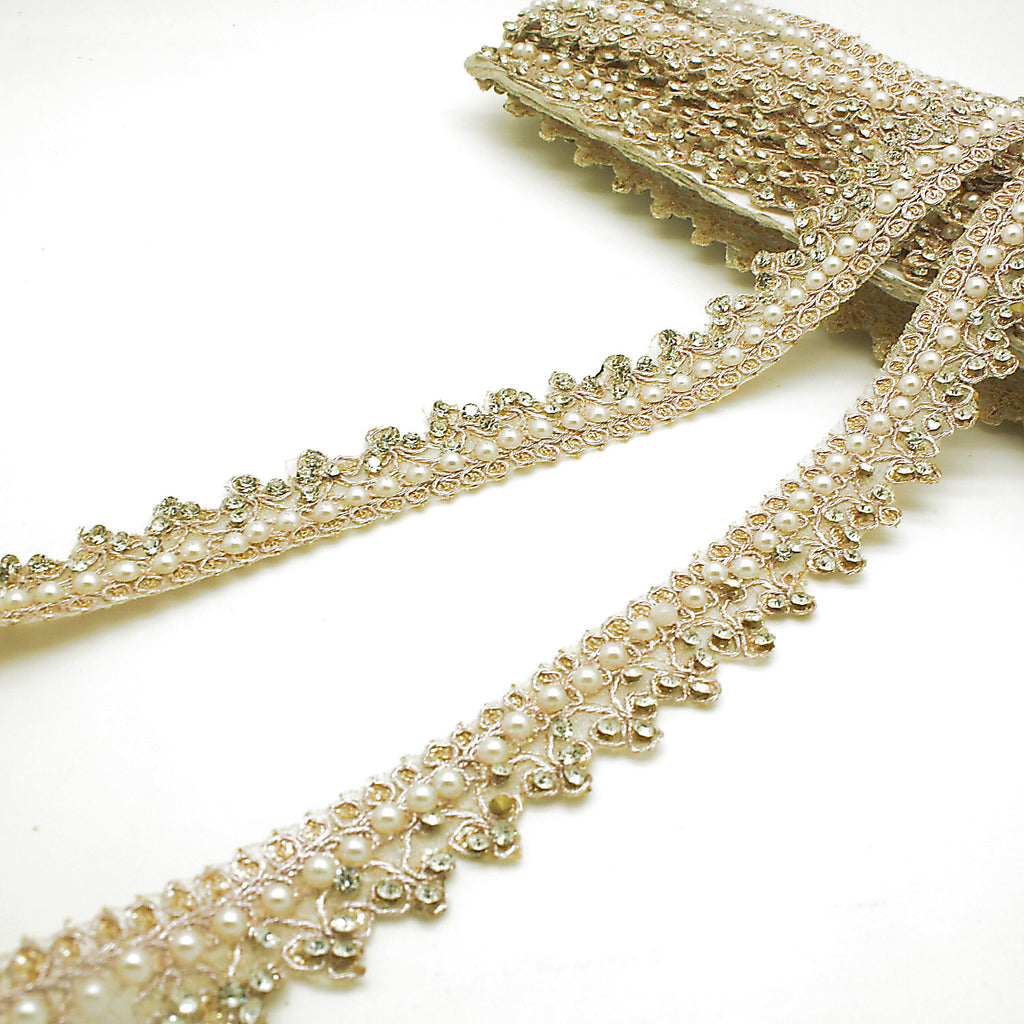 GOLD PEARL STONE TRIM - sarahi.NYC