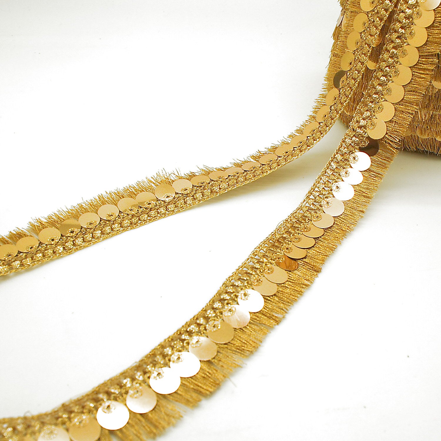 GOLD SEQUIN FRINGE TRIM - sarahi.NYC