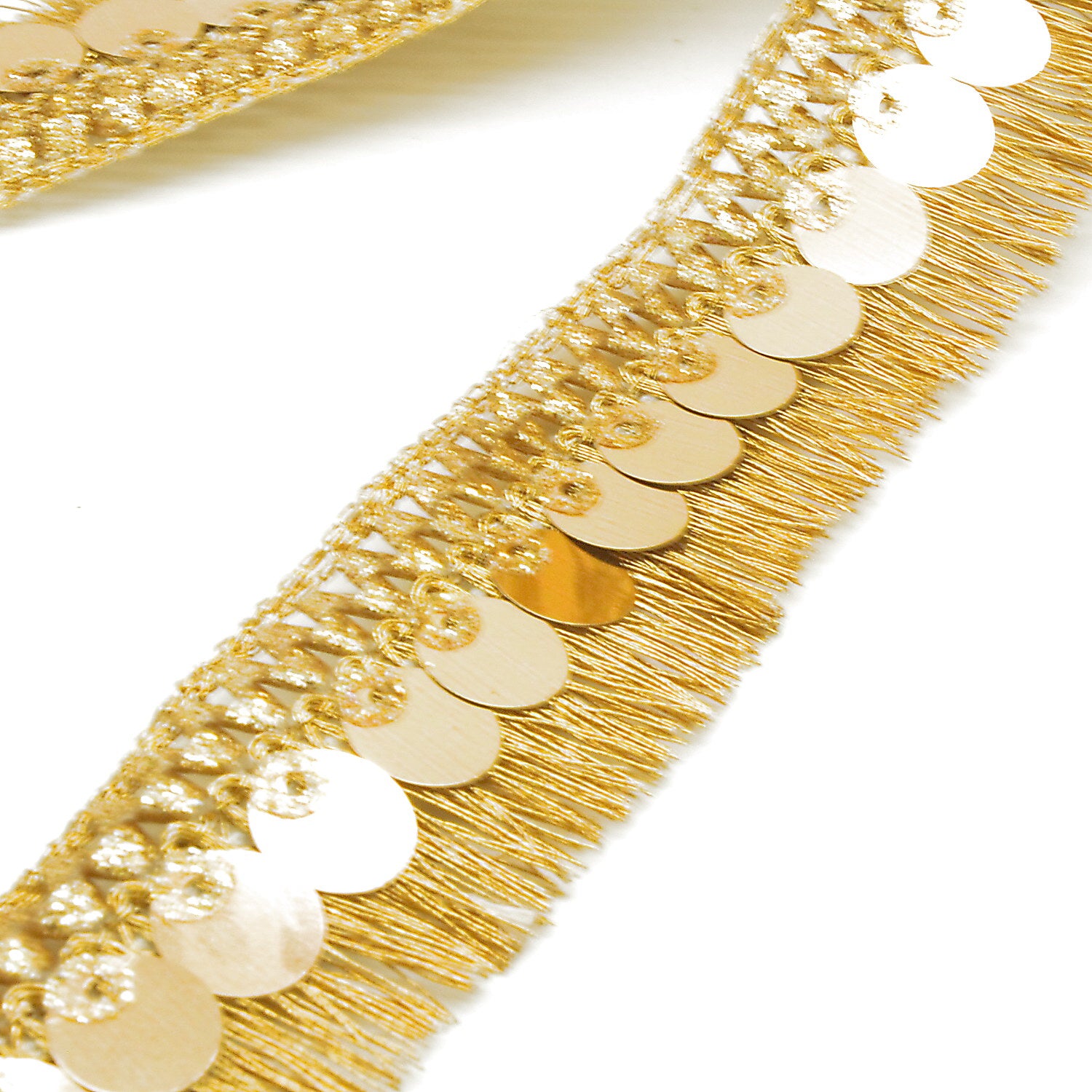 GOLD SEQUIN FRINGE TRIM - sarahi.NYC