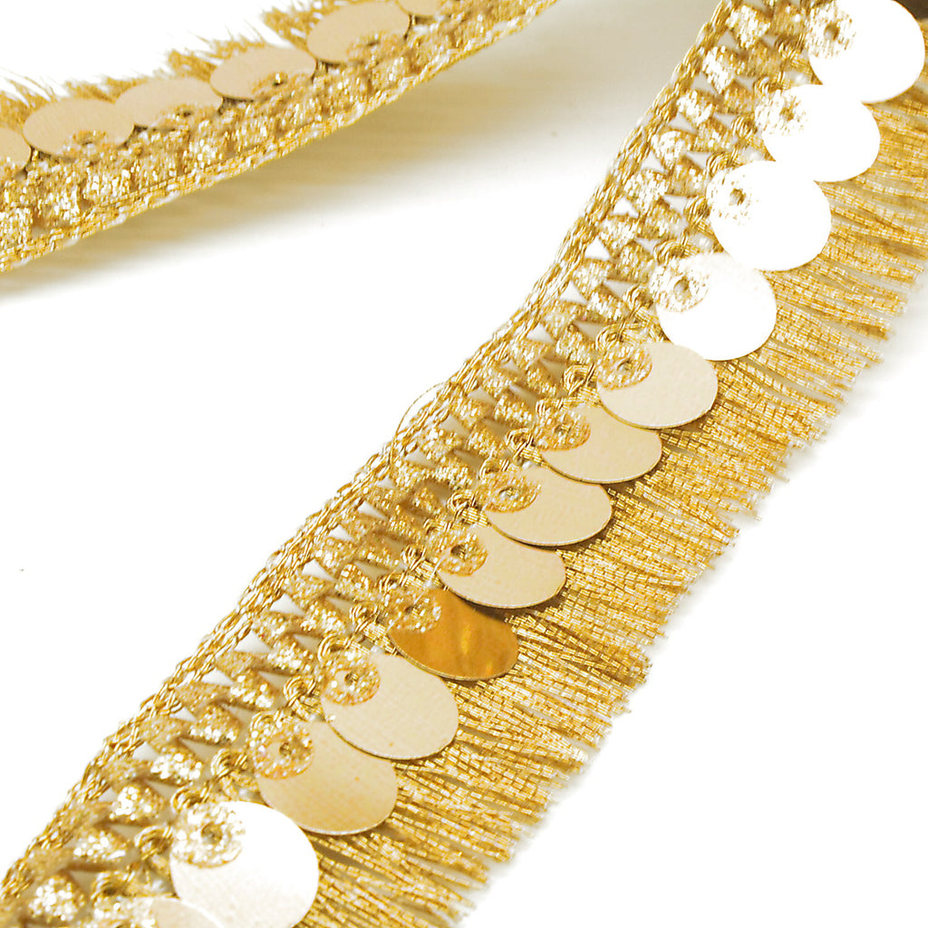 GOLD SEQUIN FRINGE TRIM - sarahi.NYC