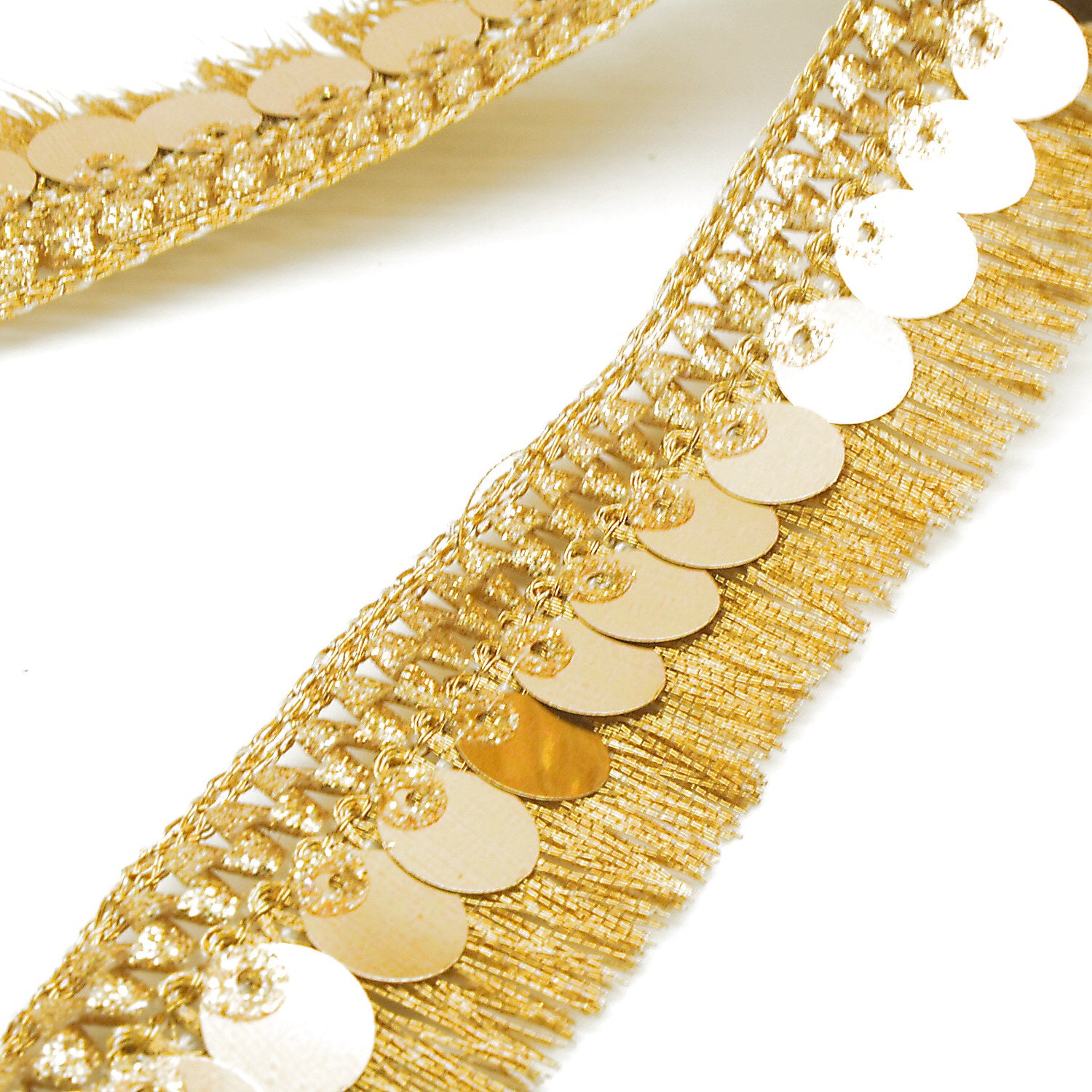 GOLD SEQUIN FRINGE TRIM - sarahi.NYC