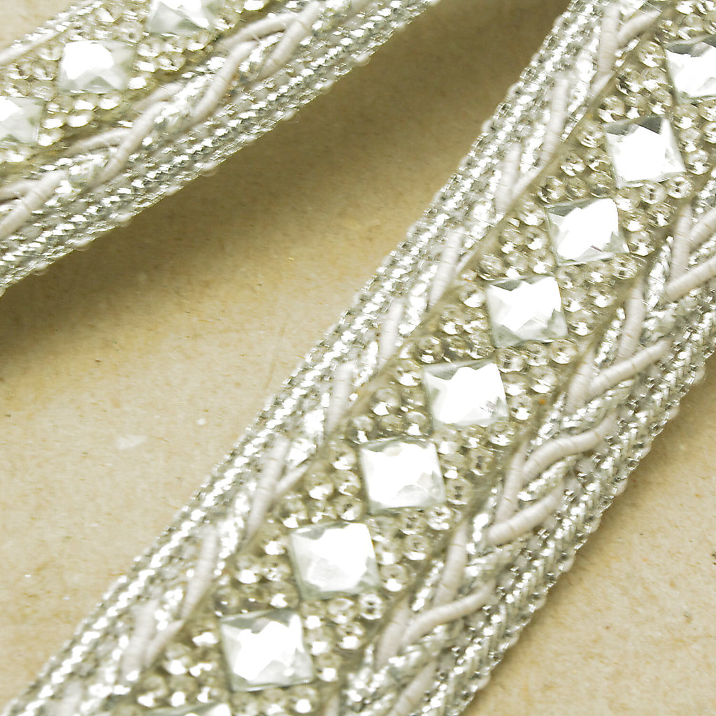 WHITE SILVER STONE TRIM - sarahi.NYC