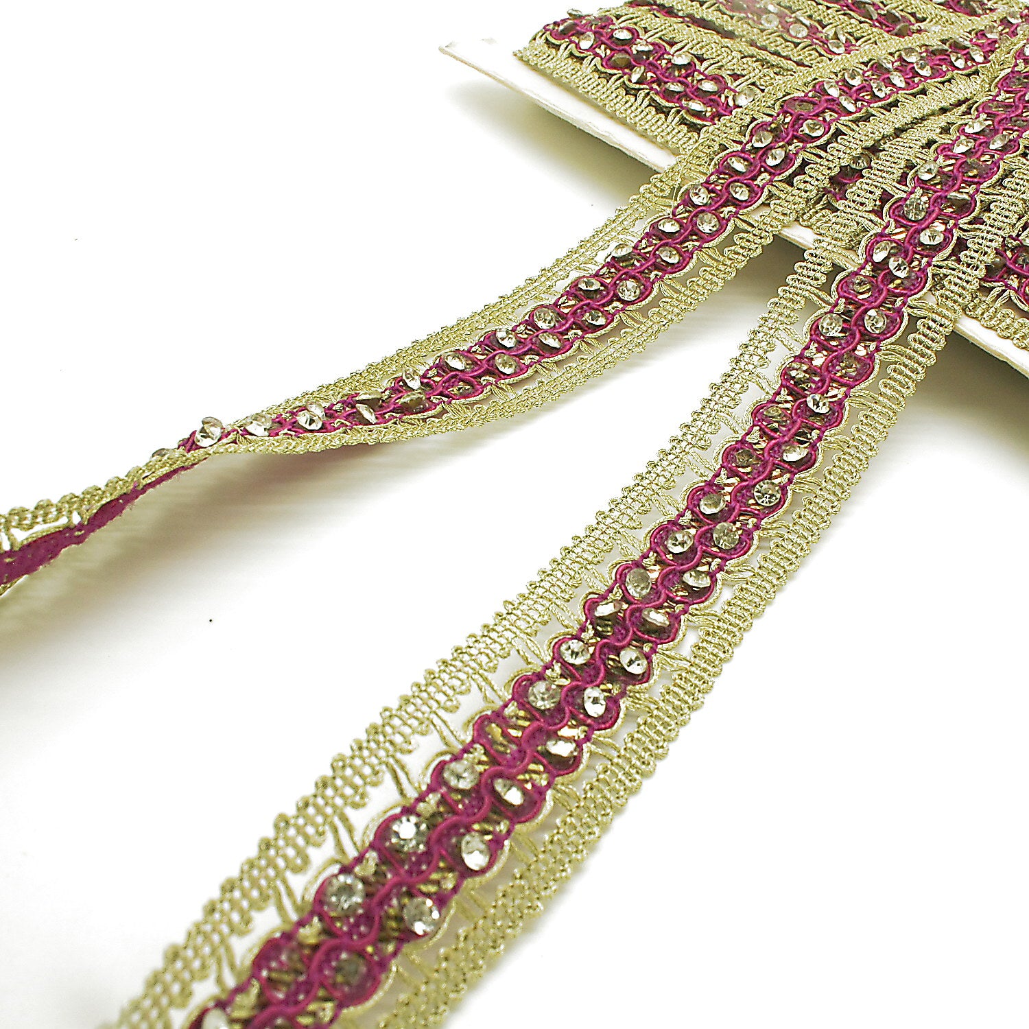 CERISE PINK GOLD STONE TRIM - sarahi.NYC