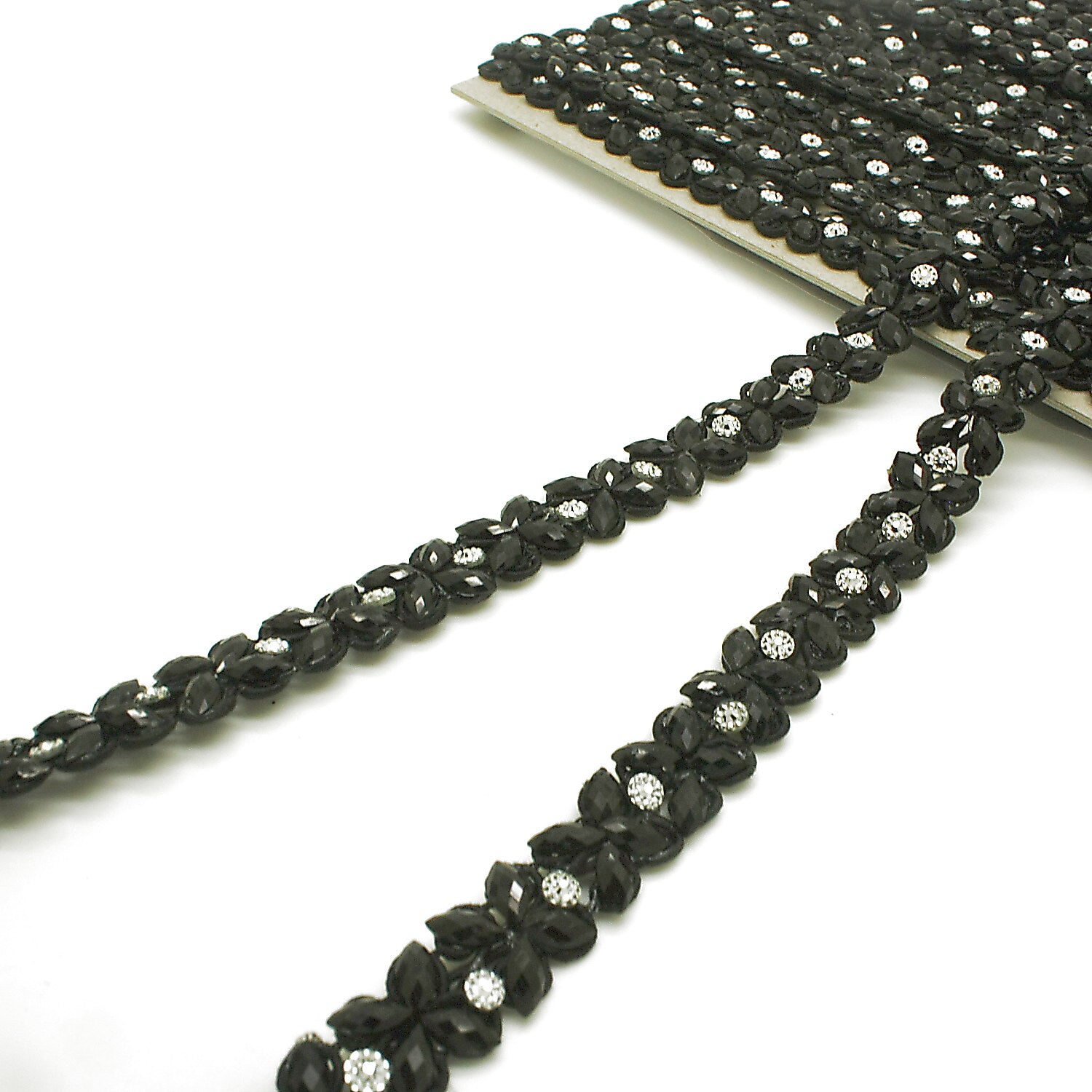 BLACK RHINESTONE TRIM - sarahi.NYC