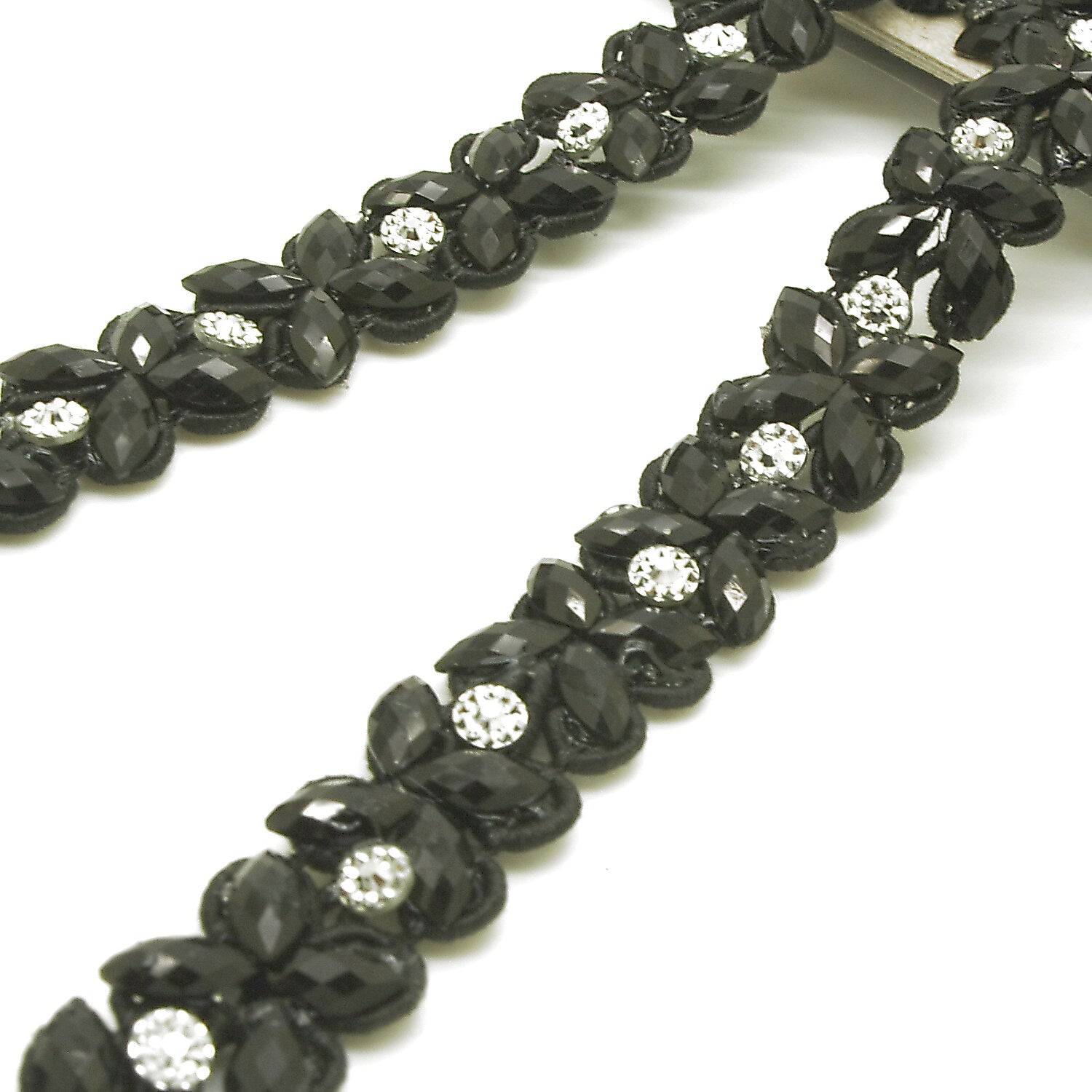 BLACK RHINESTONE TRIM - sarahi.NYC