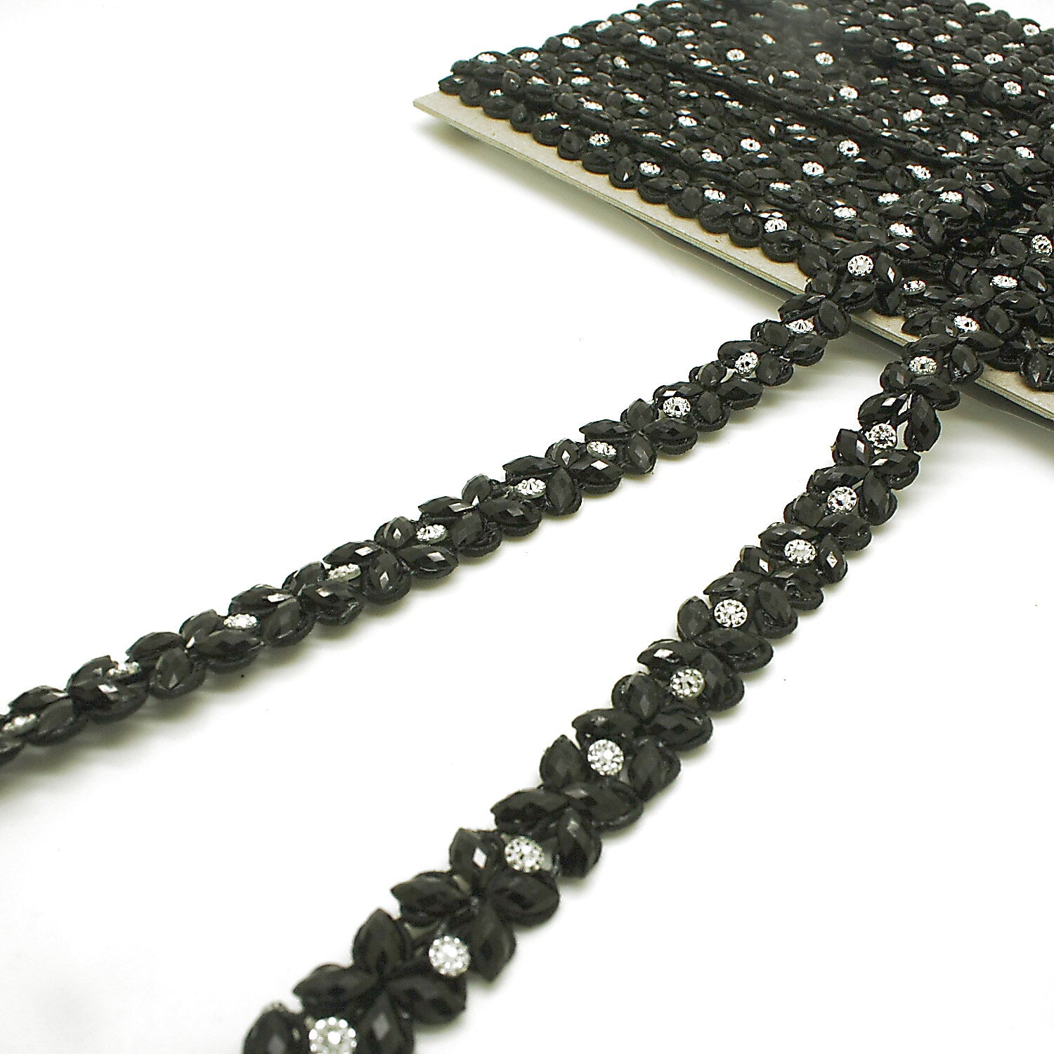 BLACK RHINESTONE TRIM - sarahi.NYC