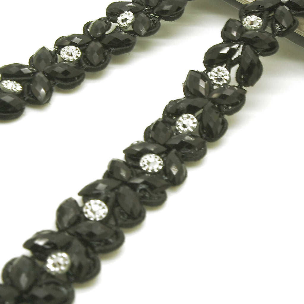BLACK RHINESTONE TRIM - sarahi.NYC