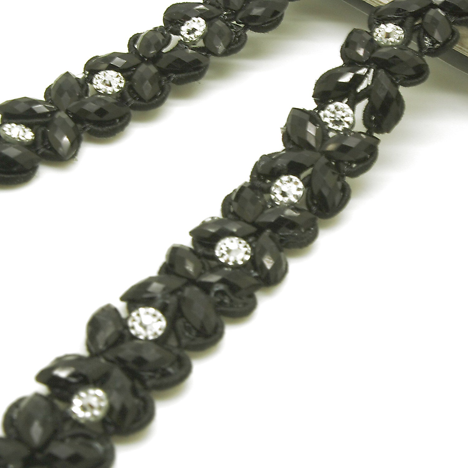 BLACK RHINESTONE TRIM - sarahi.NYC