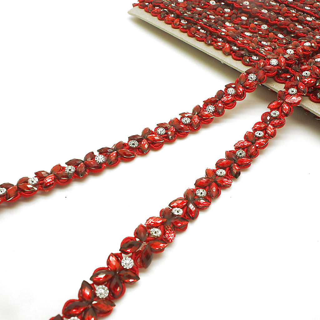 RED RHINSTONE TRIM - sarahi.NYC