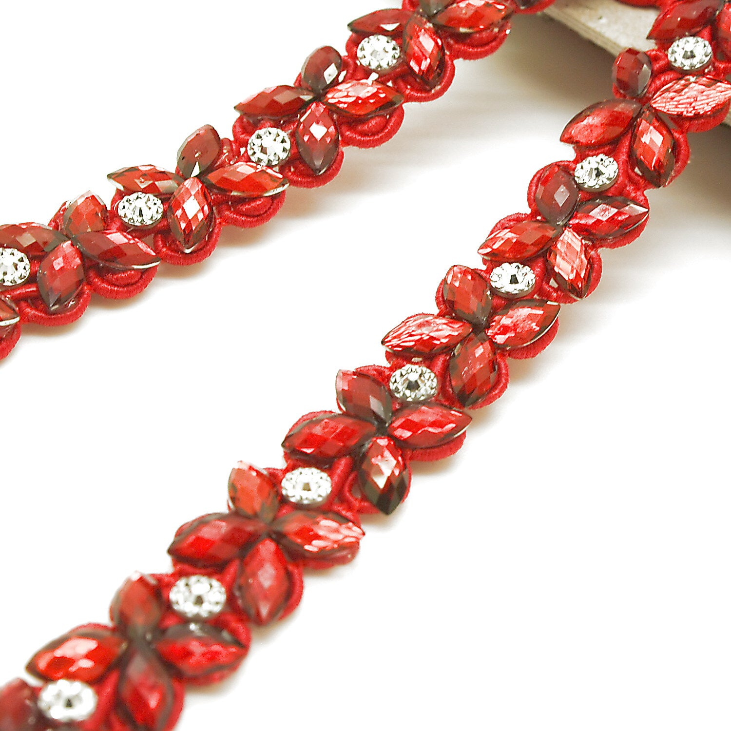 RED RHINSTONE TRIM - sarahi.NYC