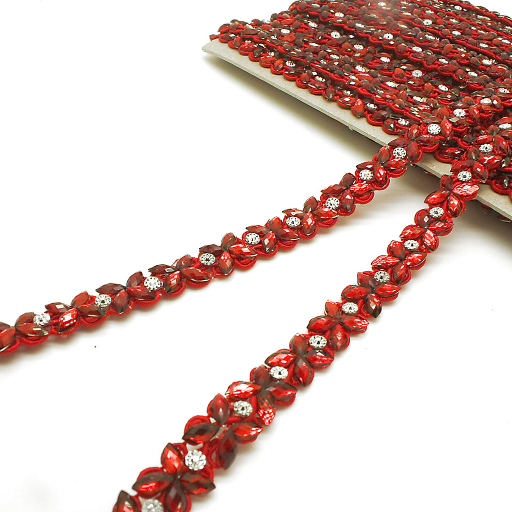 RED RHINSTONE TRIM - sarahi.NYC