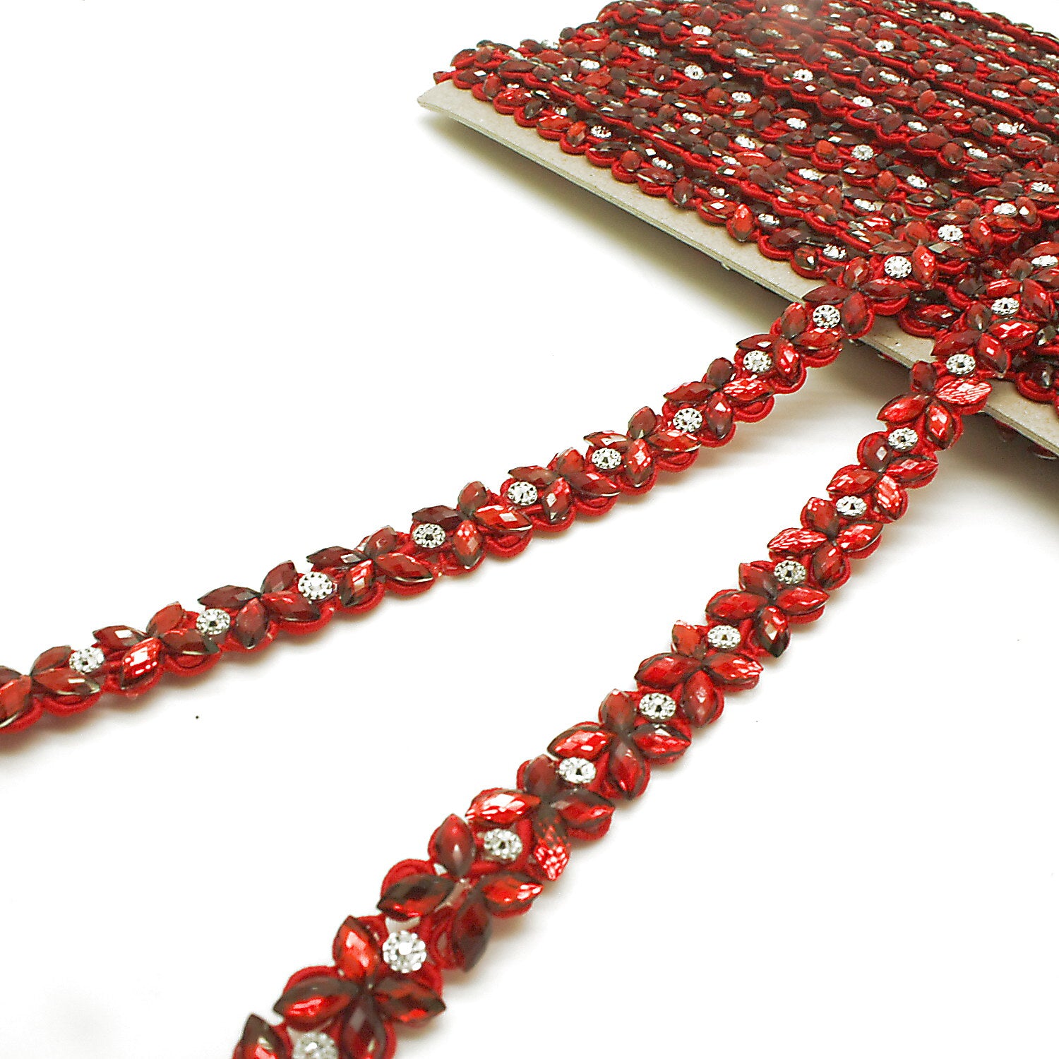 RED RHINSTONE TRIM - sarahi.NYC