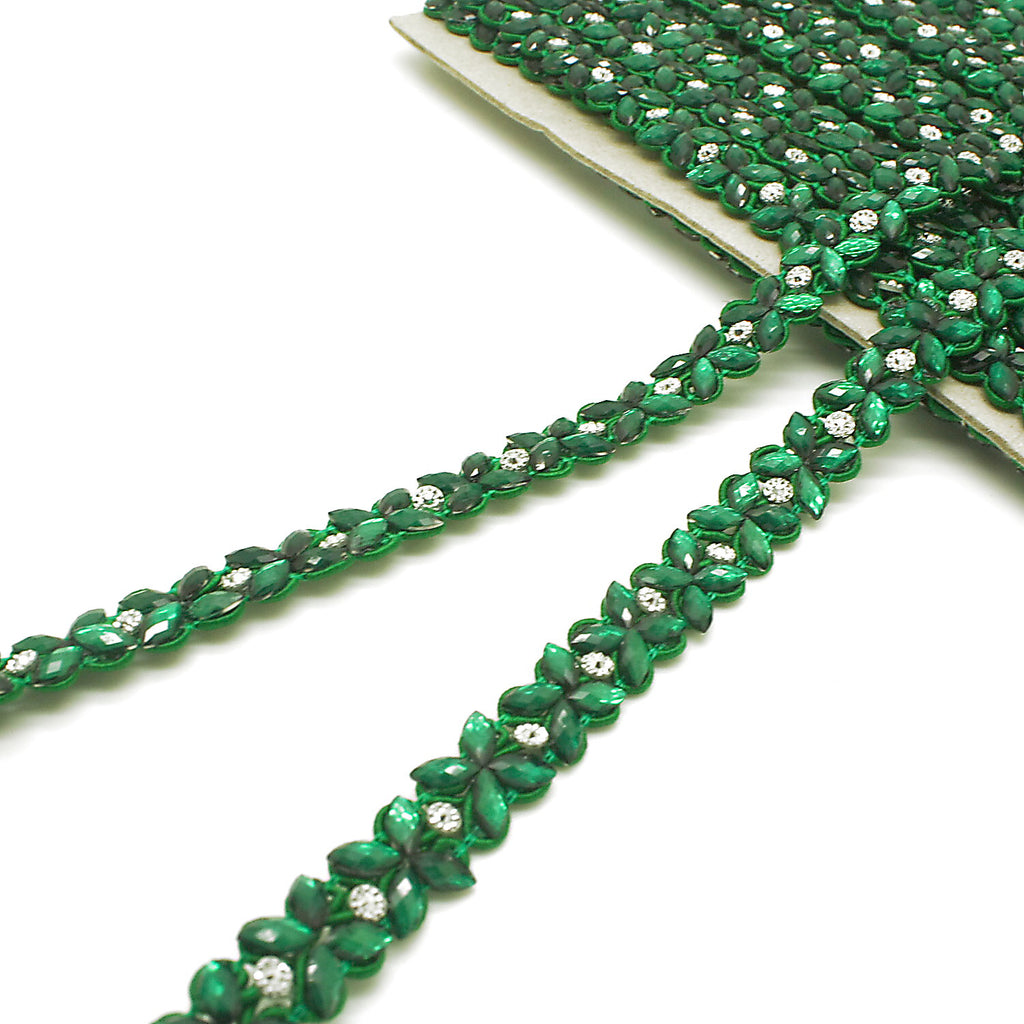 GREEN RHINSTONE TRIM - sarahi.NYC