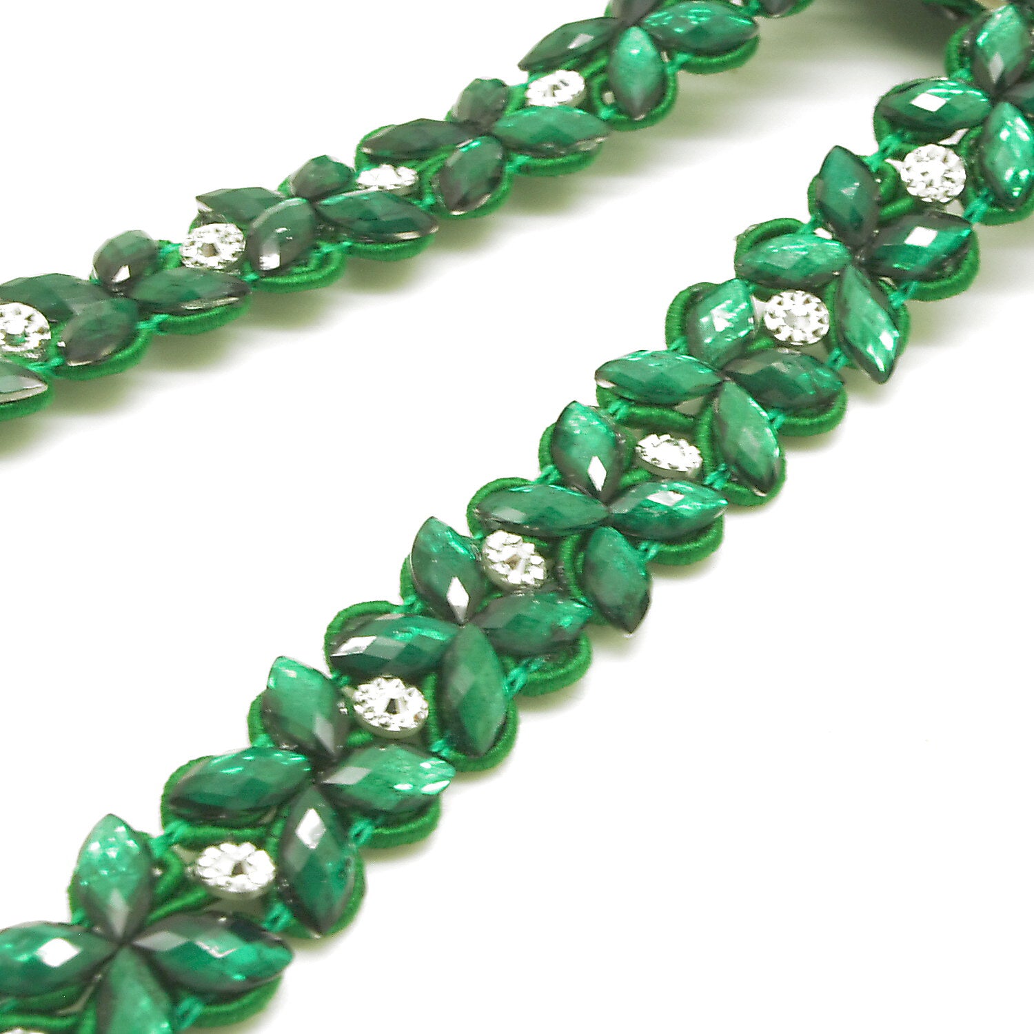GREEN RHINSTONE TRIM - sarahi.NYC