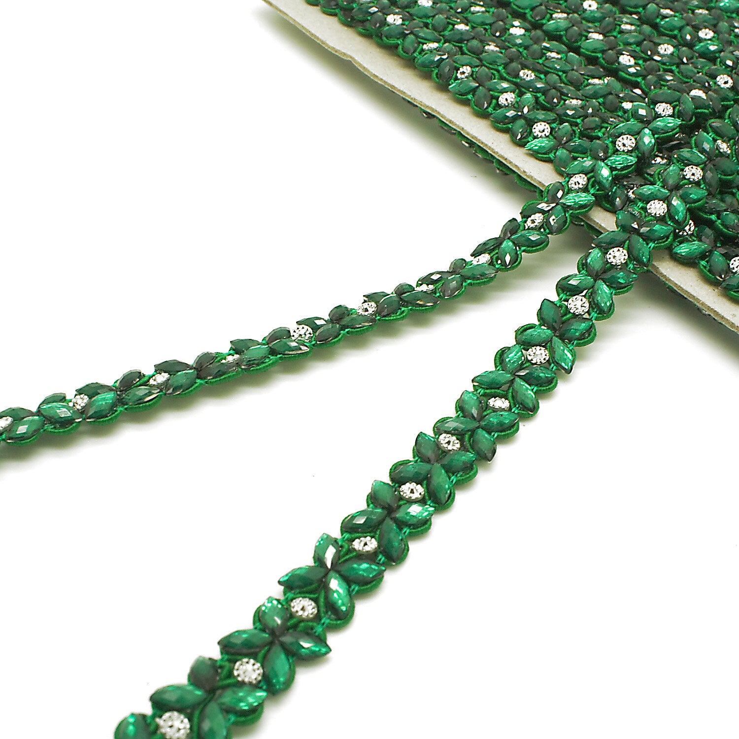 GREEN RHINSTONE TRIM - sarahi.NYC
