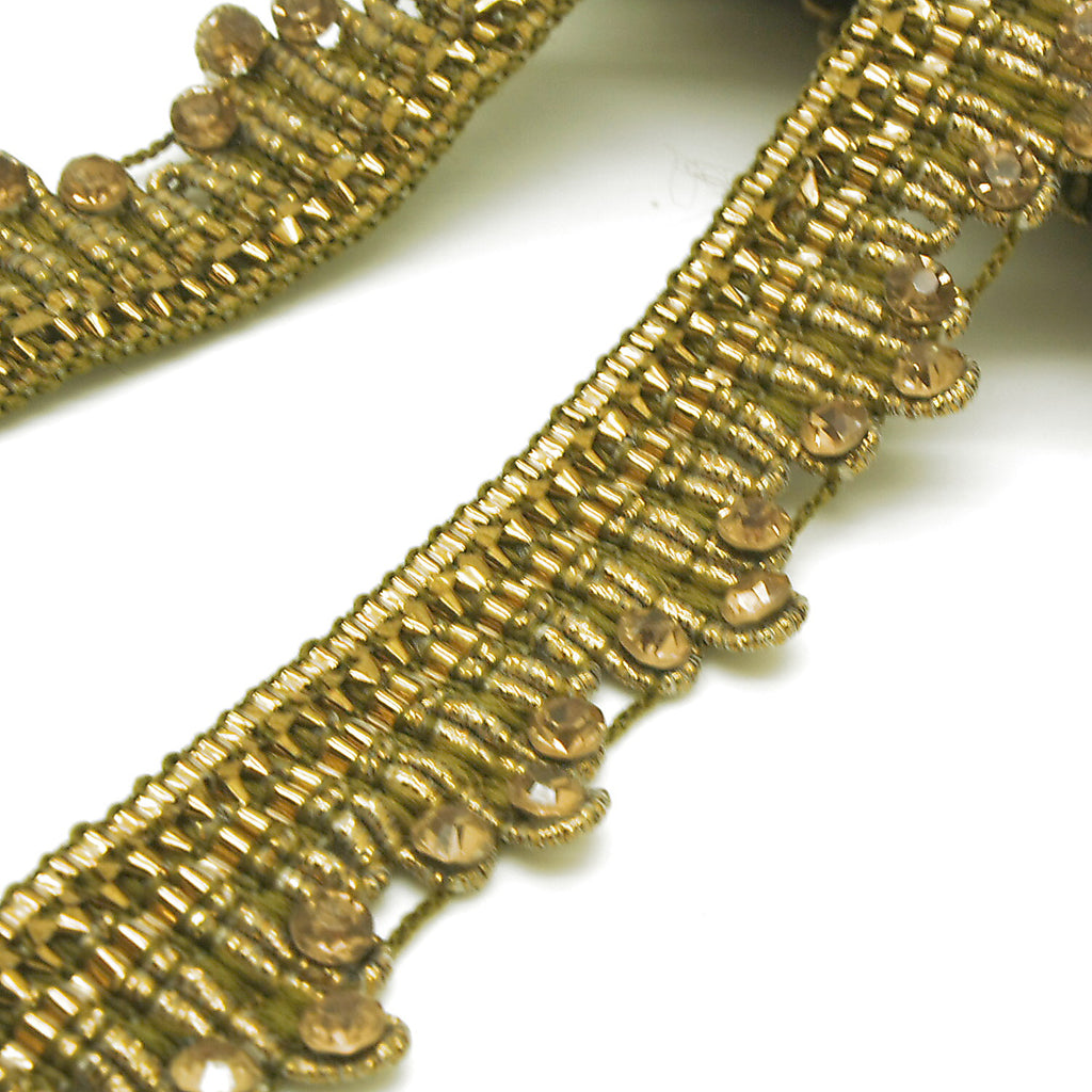 MUDDY GREEN GOLD RHINSTONE TRIM - sarahi.NYC
