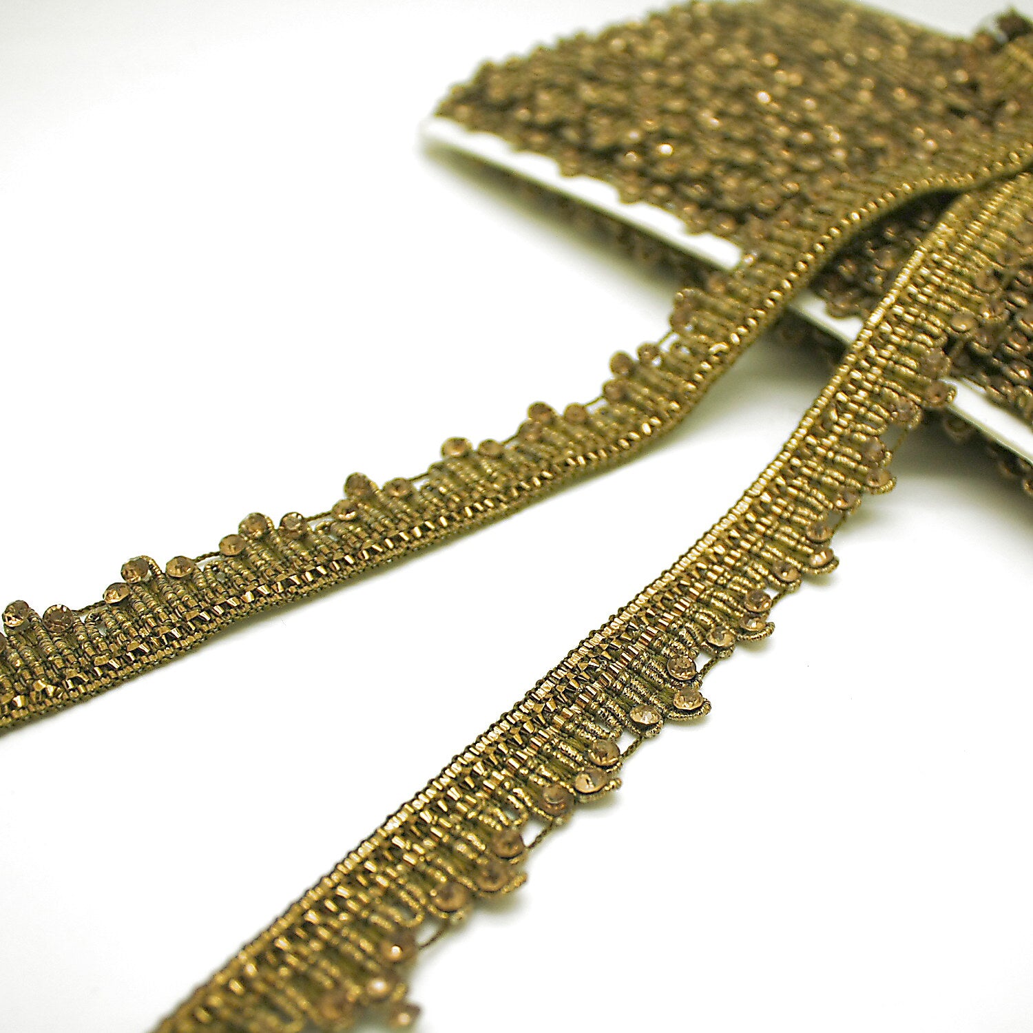 MUDDY GREEN GOLD RHINSTONE TRIM - sarahi.NYC