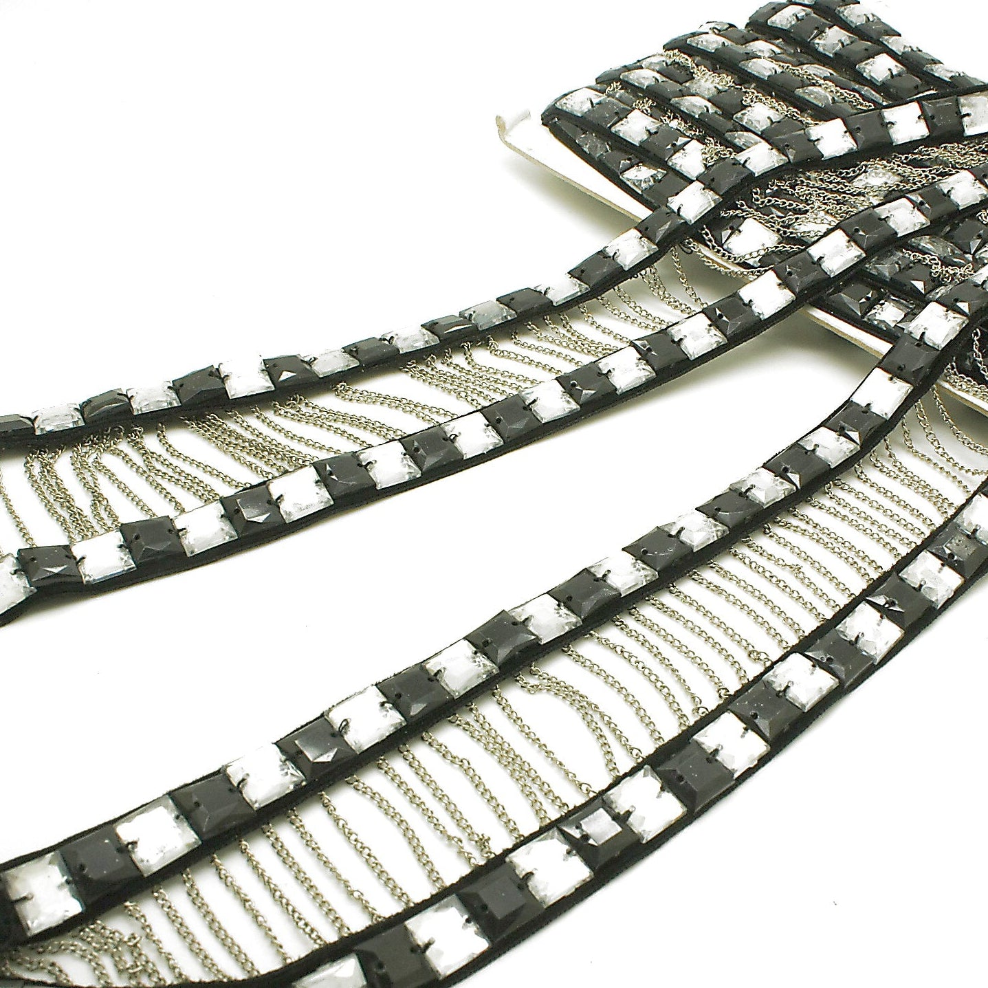 BLACK SILVER STONE TRIM - sarahi.NYC