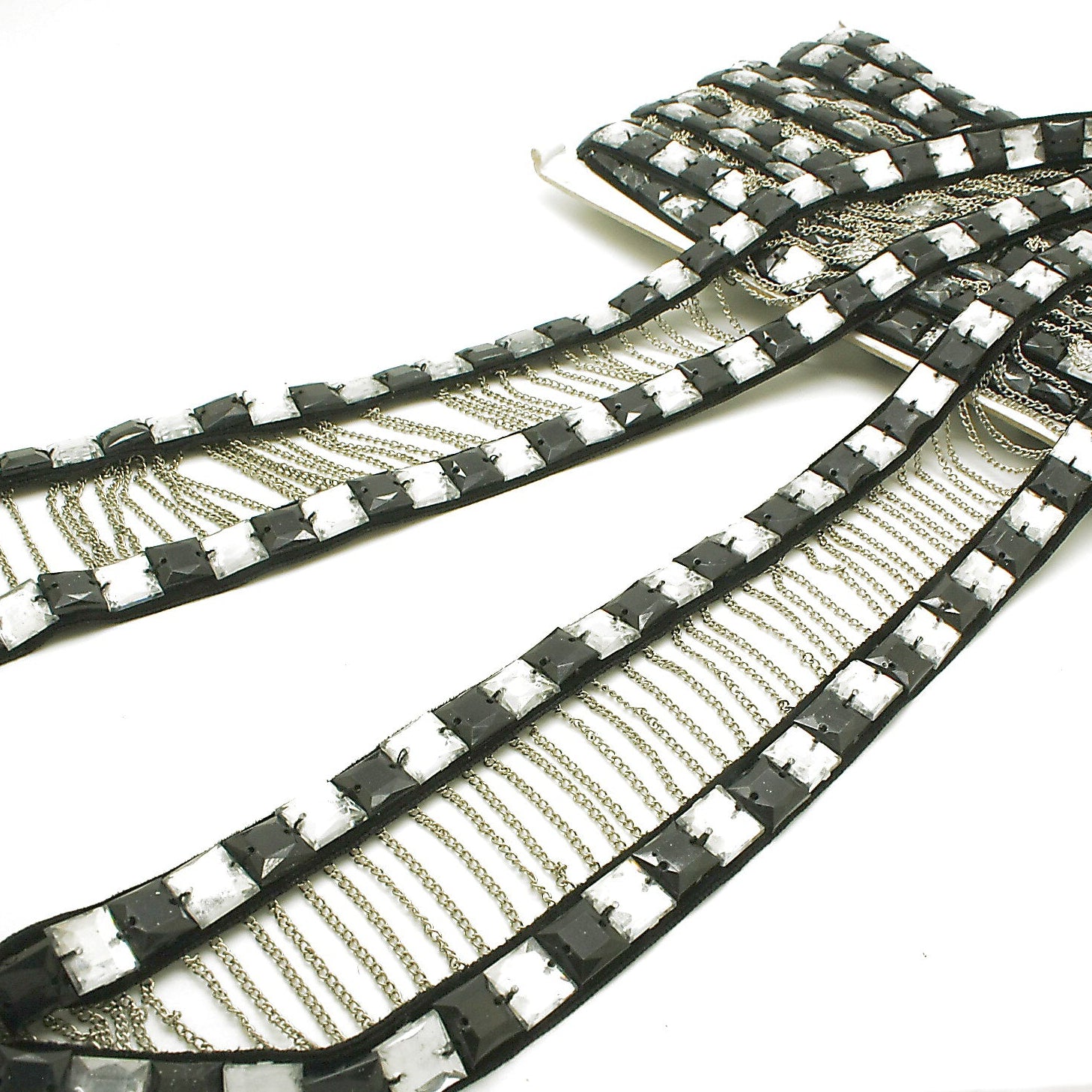 BLACK SILVER STONE TRIM - sarahi.NYC