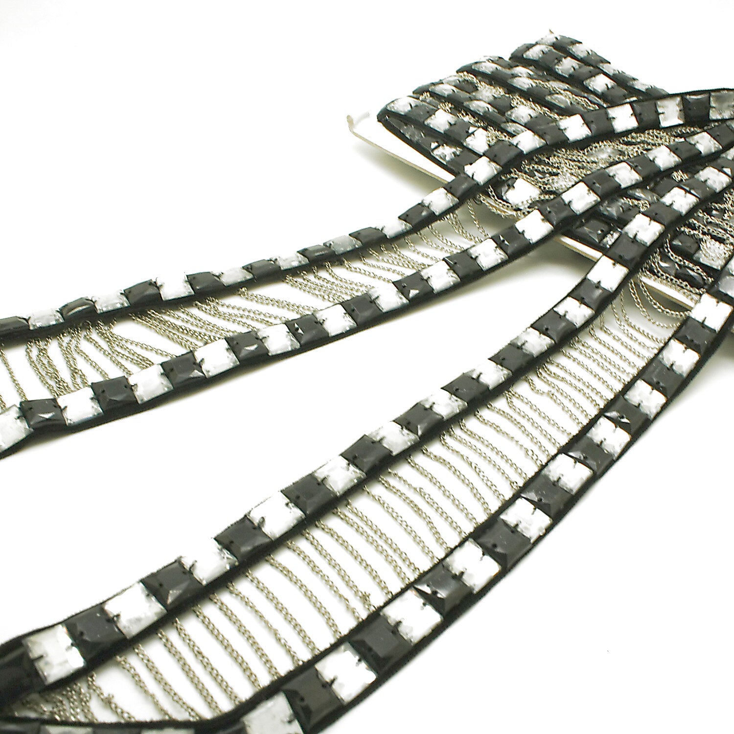 BLACK SILVER STONE TRIM - sarahi.NYC