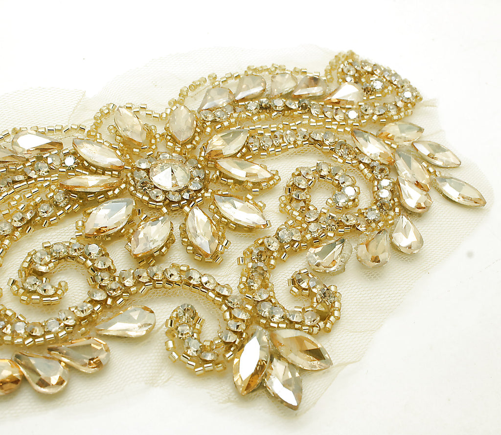 GOLD RHINESTONE APPLIQUE - sarahi.NYC