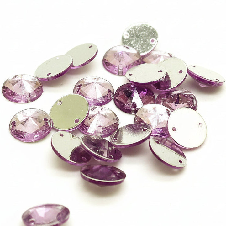 PACK OF 50 - 10mm LILAC ROUND FLATBACK RHINESTONES - sarahi.NYC