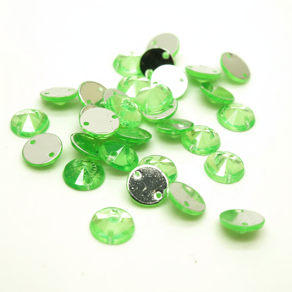 PINK BROWN LIME ORANGE ROUND RIVOLI - PACK OF 50 - TEARDROP 8 mm FLAT BACK RHINESTONE GEMS - sarahi.NYC