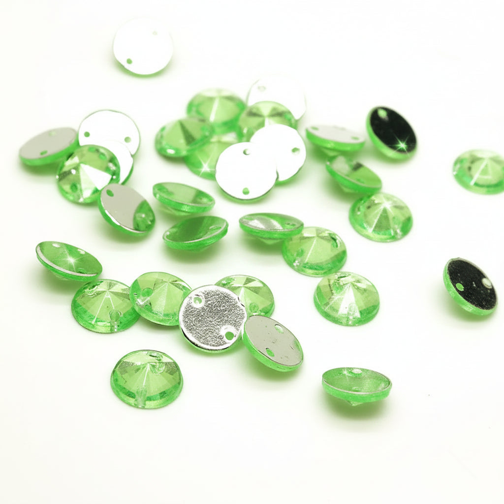 PINK BROWN LIME ORANGE ROUND RIVOLI - PACK OF 50 - TEARDROP 8 mm FLAT BACK RHINESTONE GEMS - sarahi.NYC
