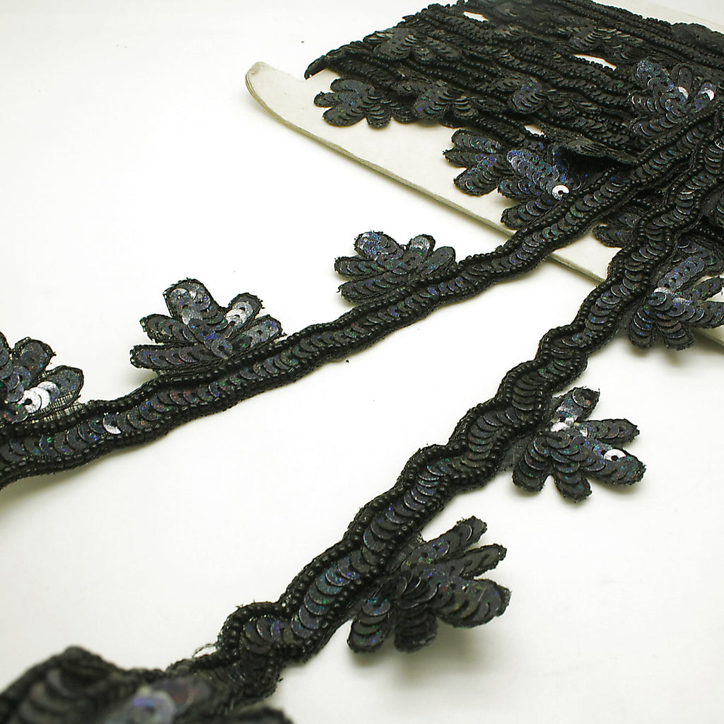 BLACK IRIDESCENT SEQUIN TRIM - sarahi.NYC
