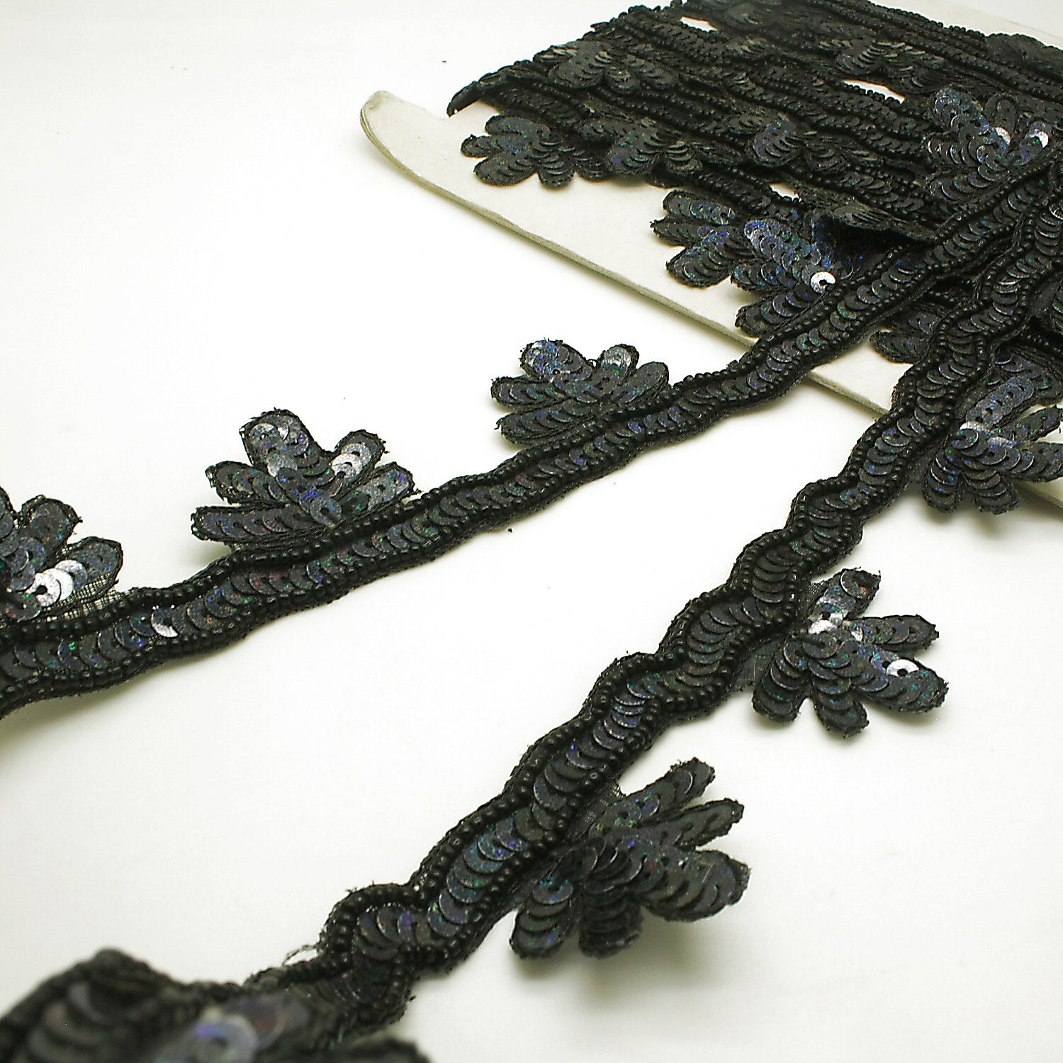 BLACK IRIDESCENT SEQUIN TRIM - sarahi.NYC