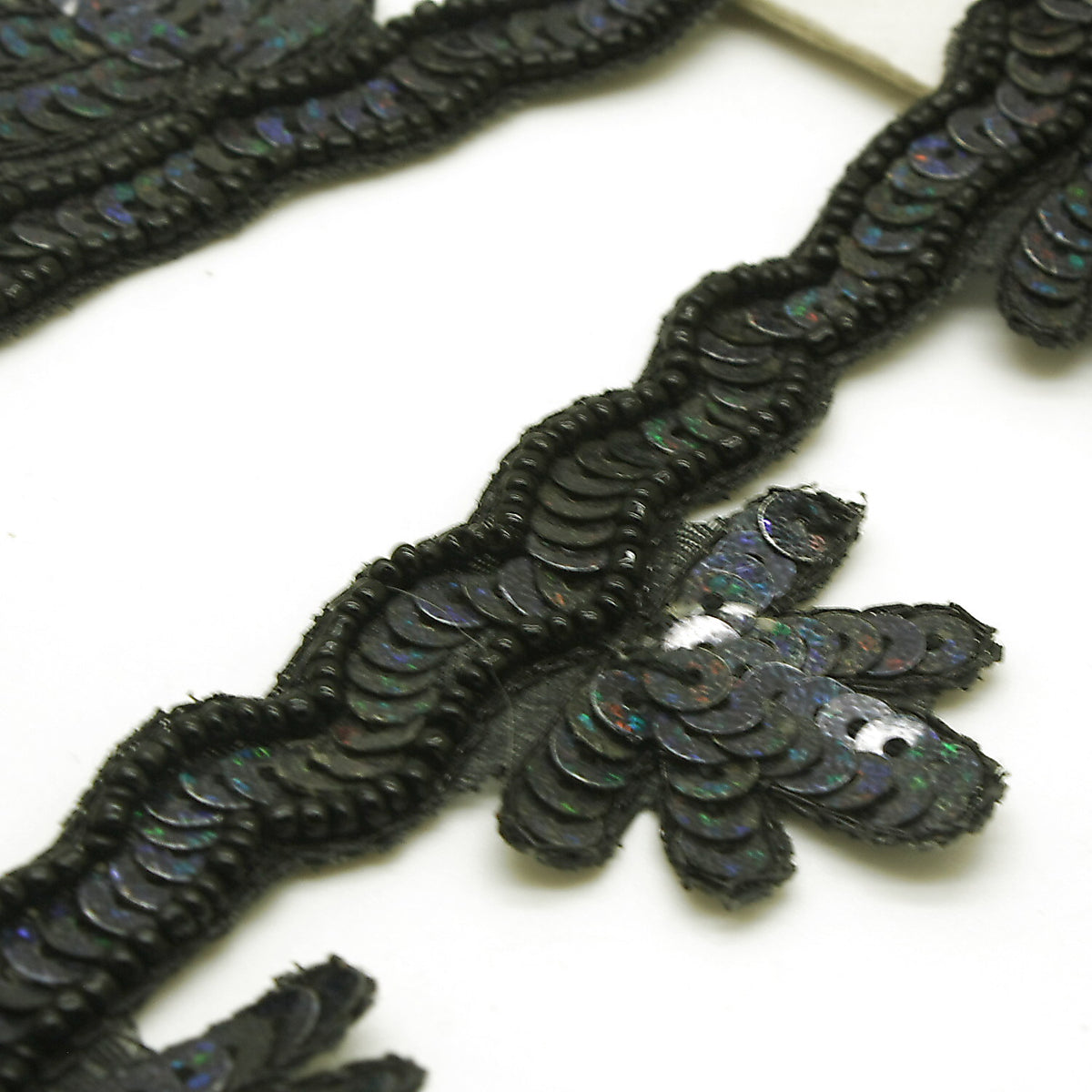 BLACK IRIDESCENT SEQUIN TRIM - sarahi.NYC