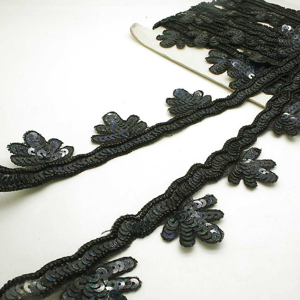 BLACK IRIDESCENT SEQUIN TRIM - sarahi.NYC