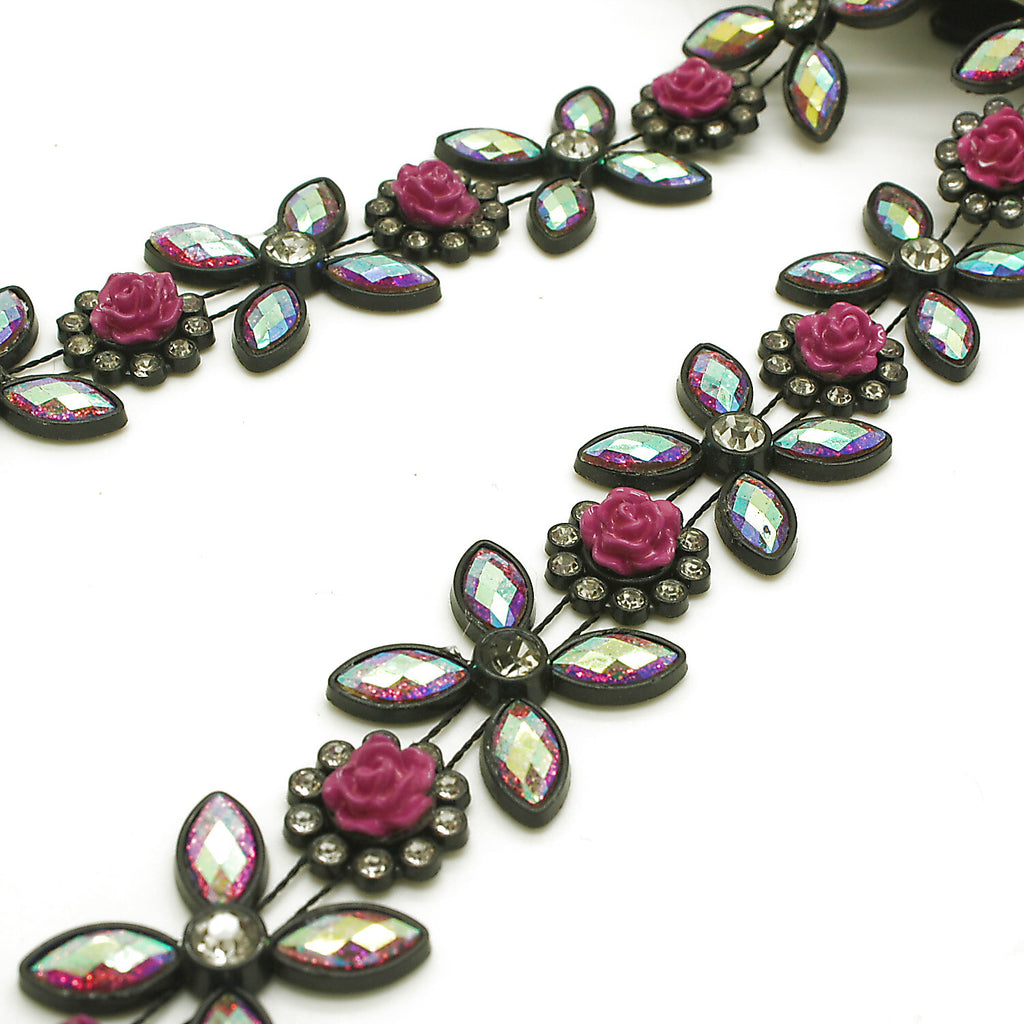 BLACK RHINESTONE ACRYLIC TRIM - sarahi.NYC