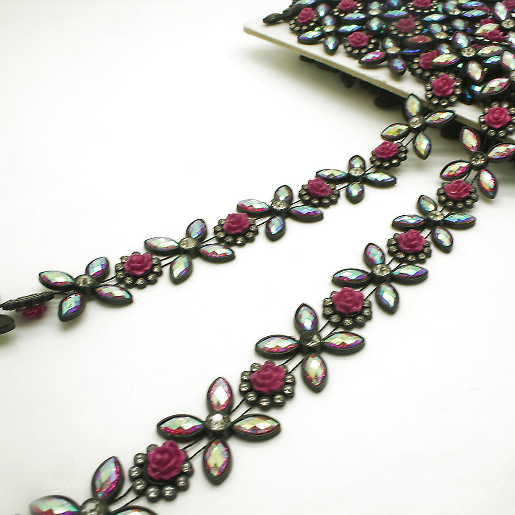 BLACK RHINESTONE ACRYLIC TRIM - sarahi.NYC