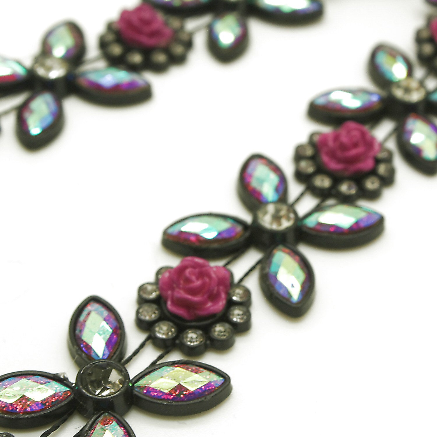 BLACK RHINESTONE ACRYLIC TRIM - sarahi.NYC