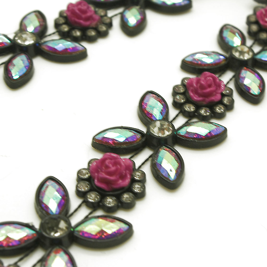BLACK RHINESTONE ACRYLIC TRIM - sarahi.NYC