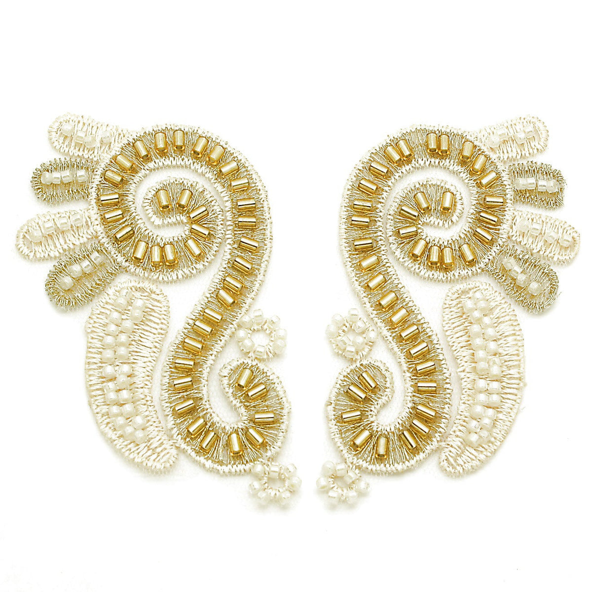 GOLD CREAM NET FLORAL APPLIQUE - sarahi.NYC