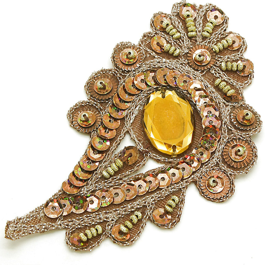 BROWN PAISLEY APPLIQUE - sarahi.NYC