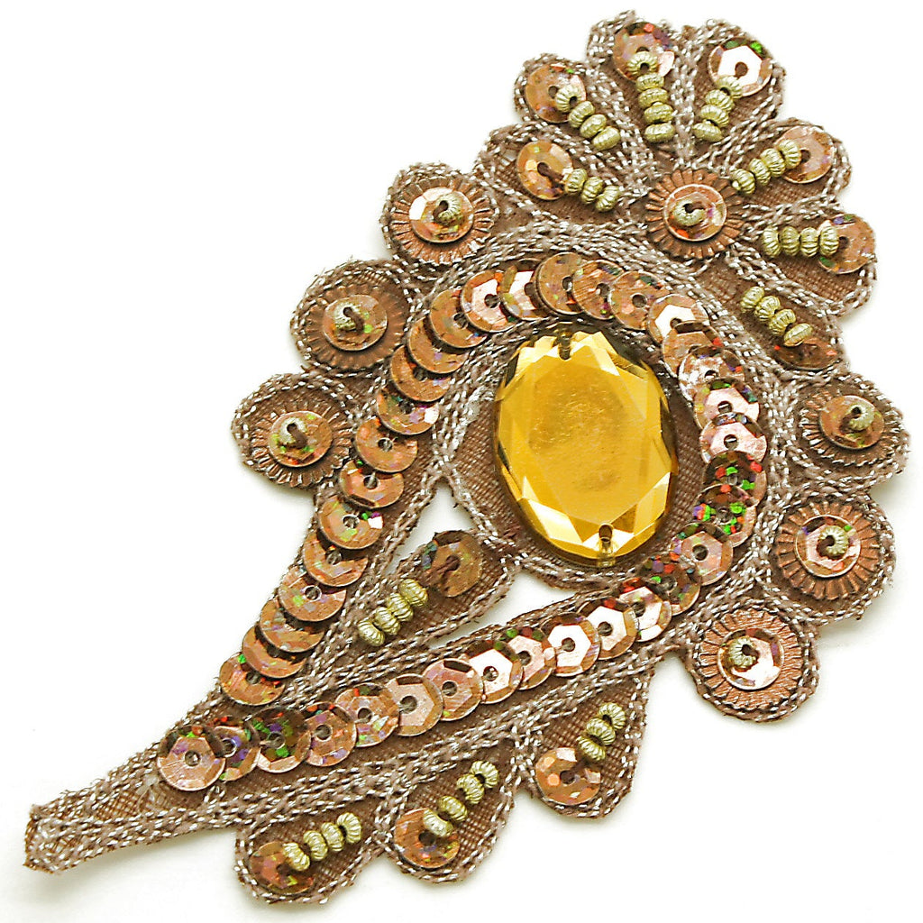 BROWN PAISLEY APPLIQUE - sarahi.NYC
