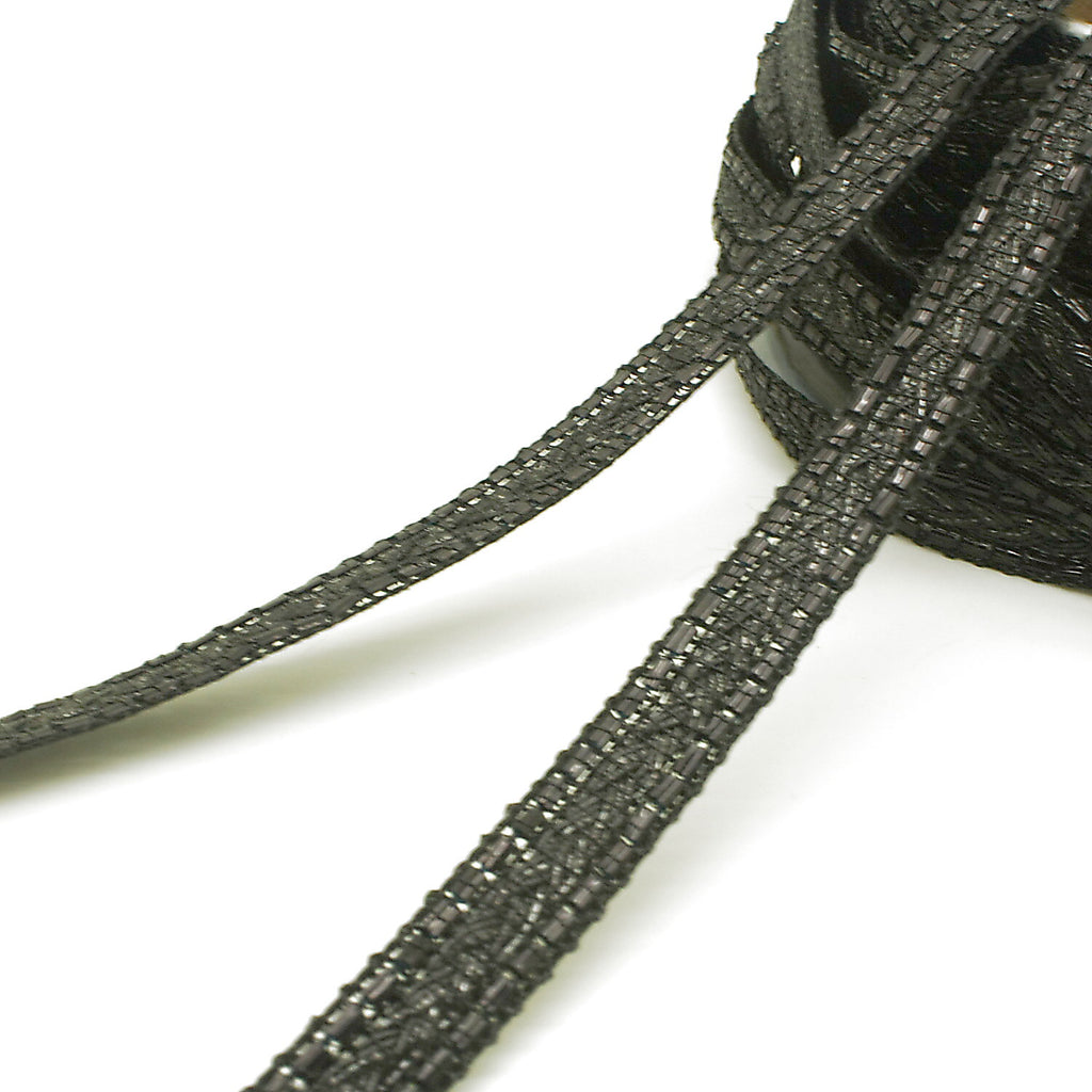 BLACK PLAIT METALLIC TRIM - sarahi.NYC